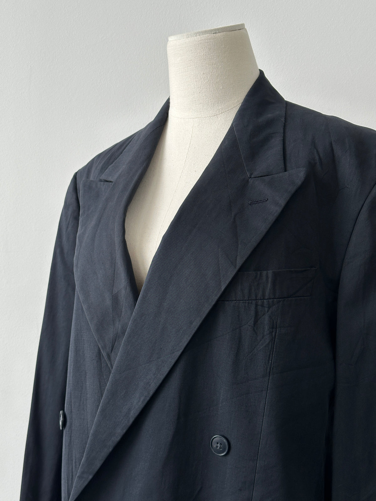 Giorgio Armani 1990s Cotton Double Breasted Blazer - M