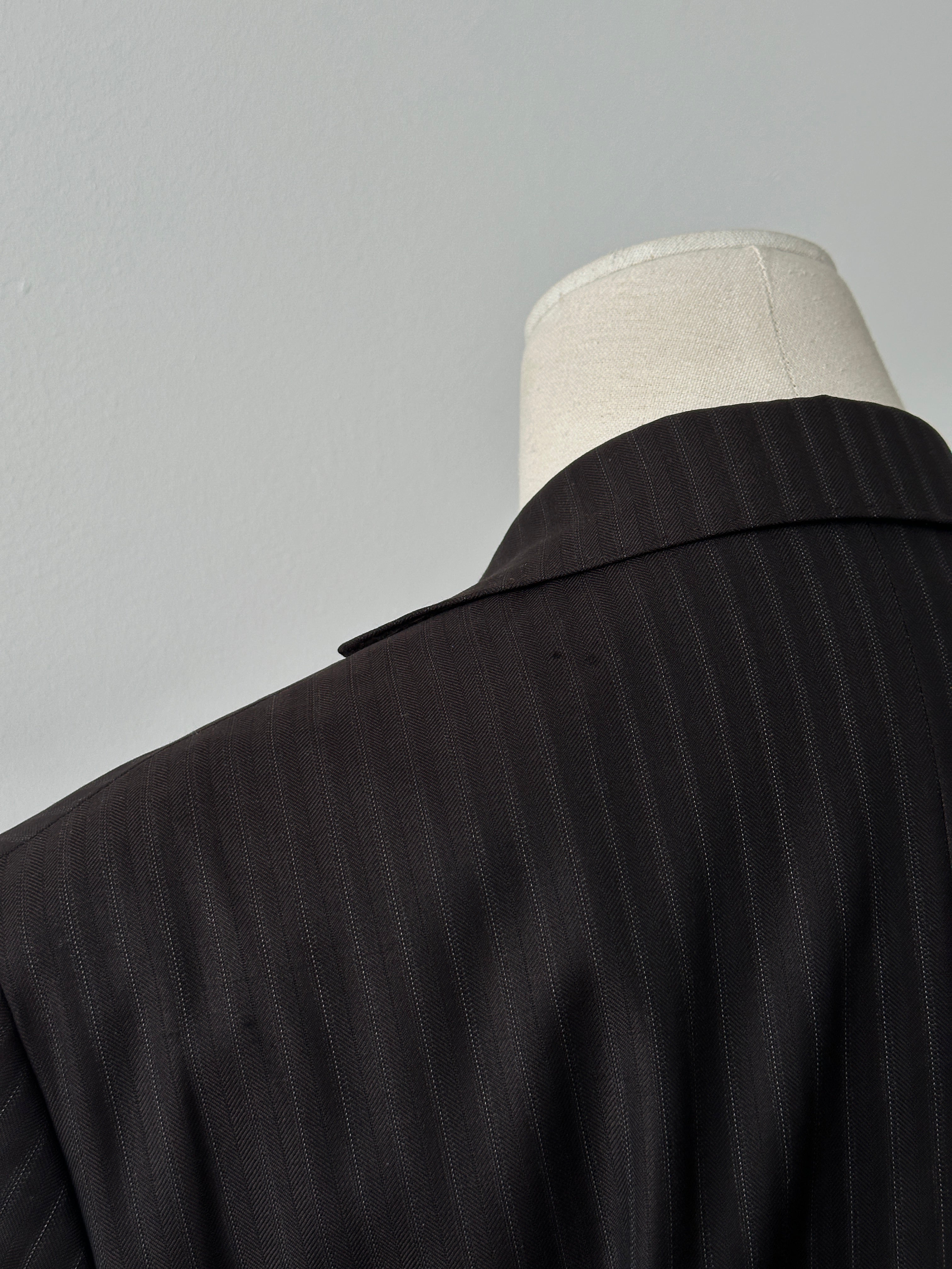 Loro Piana 1990s Striped Wool Single Breasted Blazer - 38R