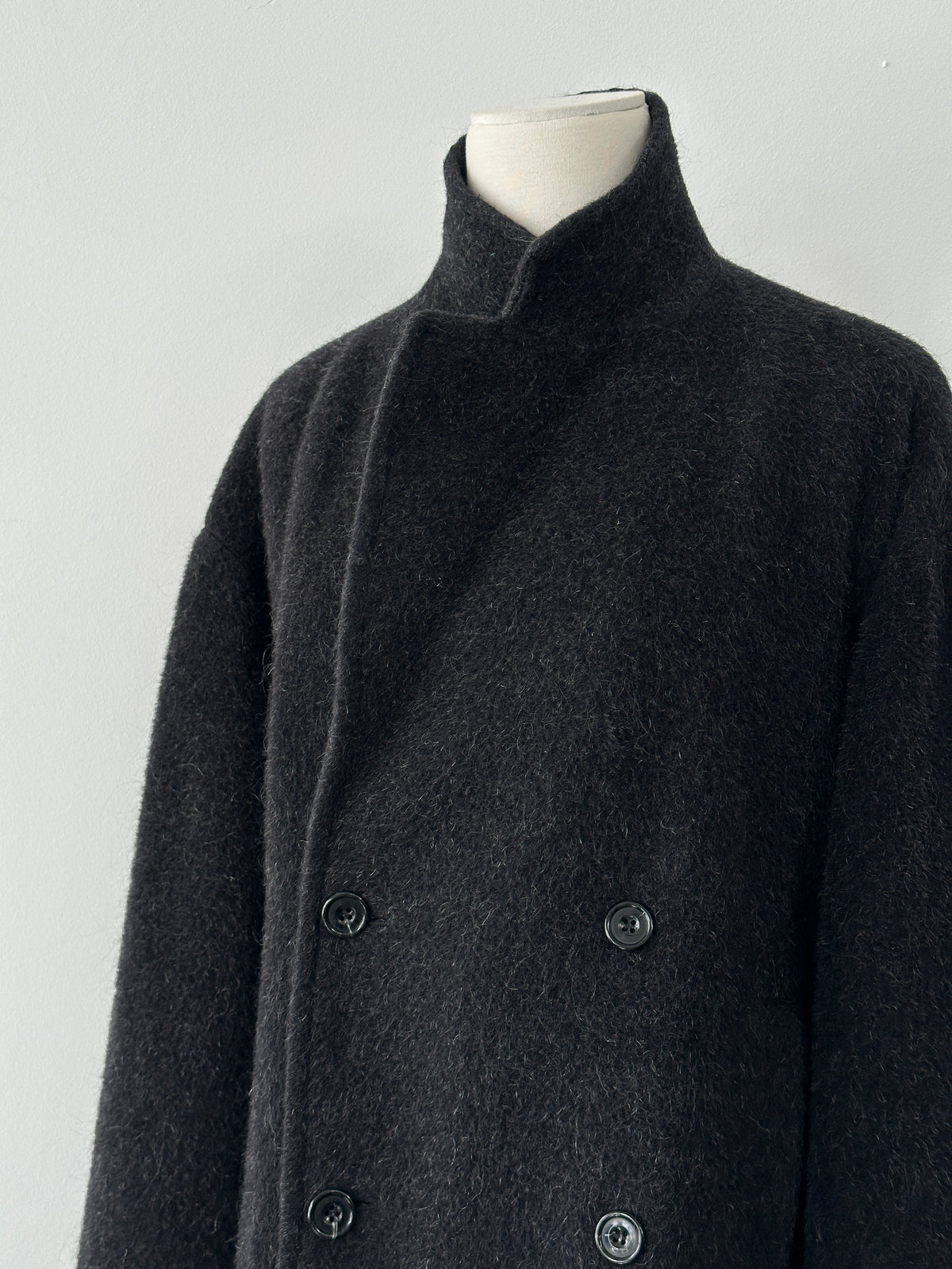 Byblos Italian Vintage 1990s Alpaca Wool Double Breasted Coat - XXL