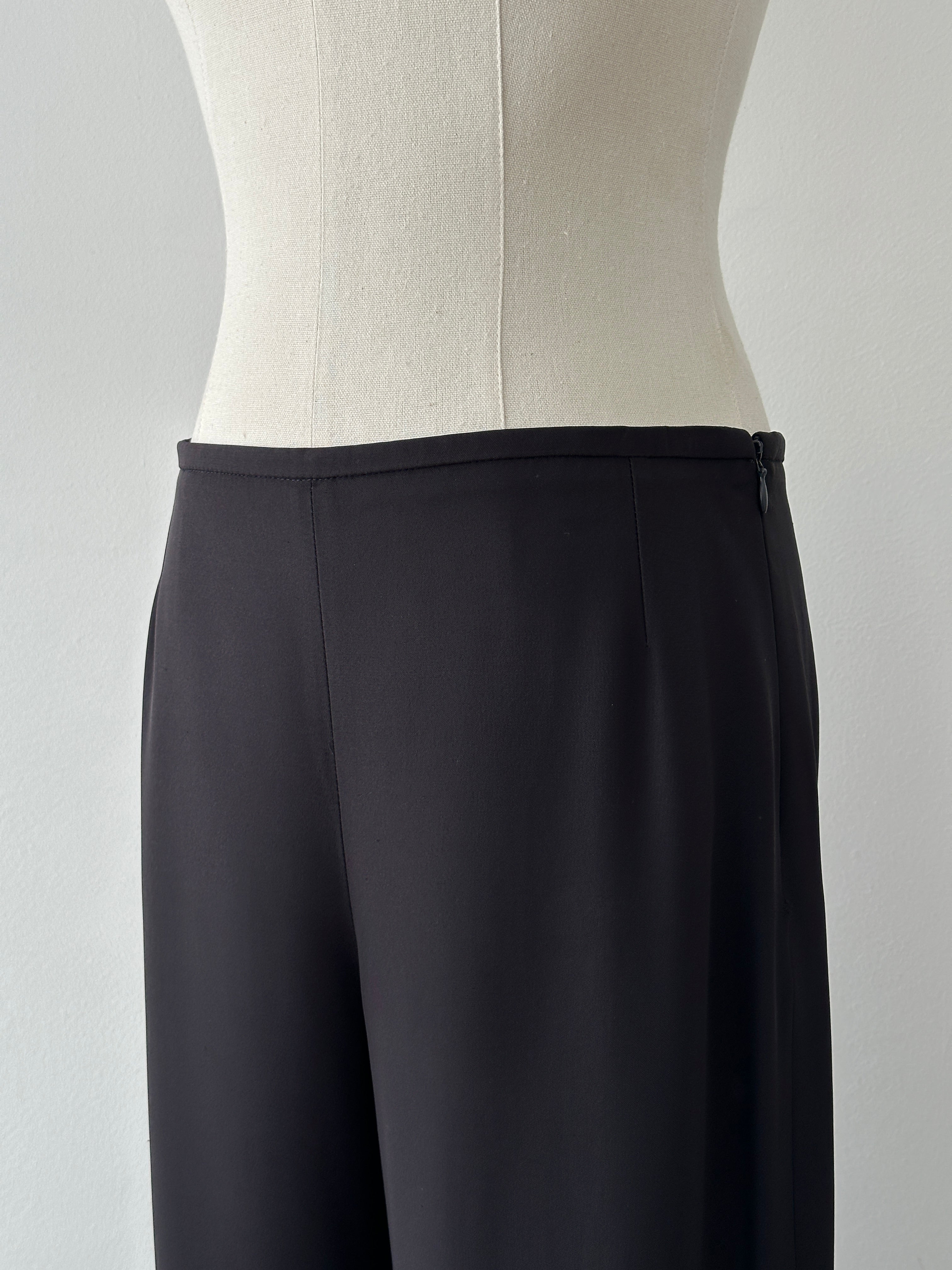Armani Collezioni 2000s Silk Wide Leg Trousers - W28