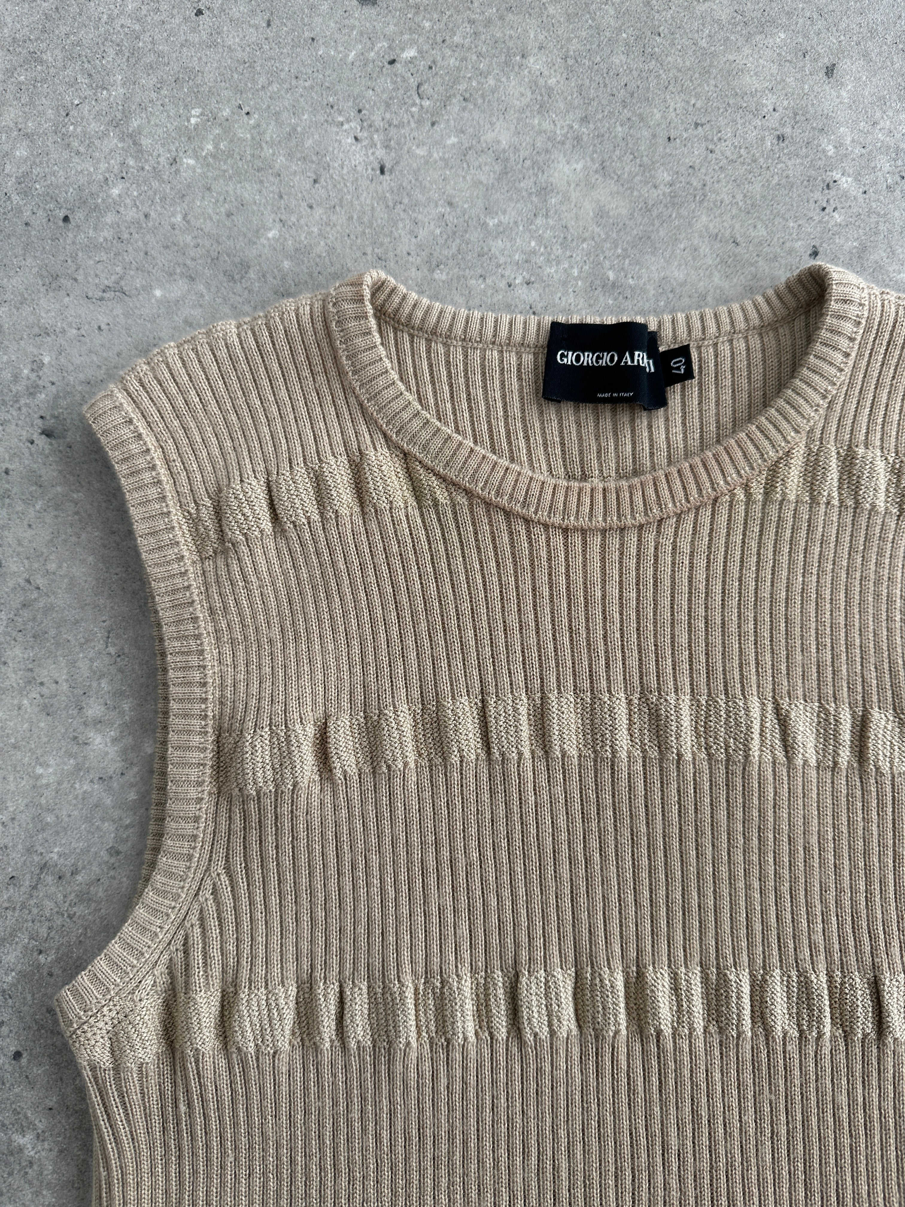 Giorgio Armani 2000s Silk Cashmere Ribbed Vest Top - S - SYLK