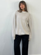 Yves Saint Laurent Pour Homme 1990s Pure Cotton Knitted Logo Jumper - XL - SYLK