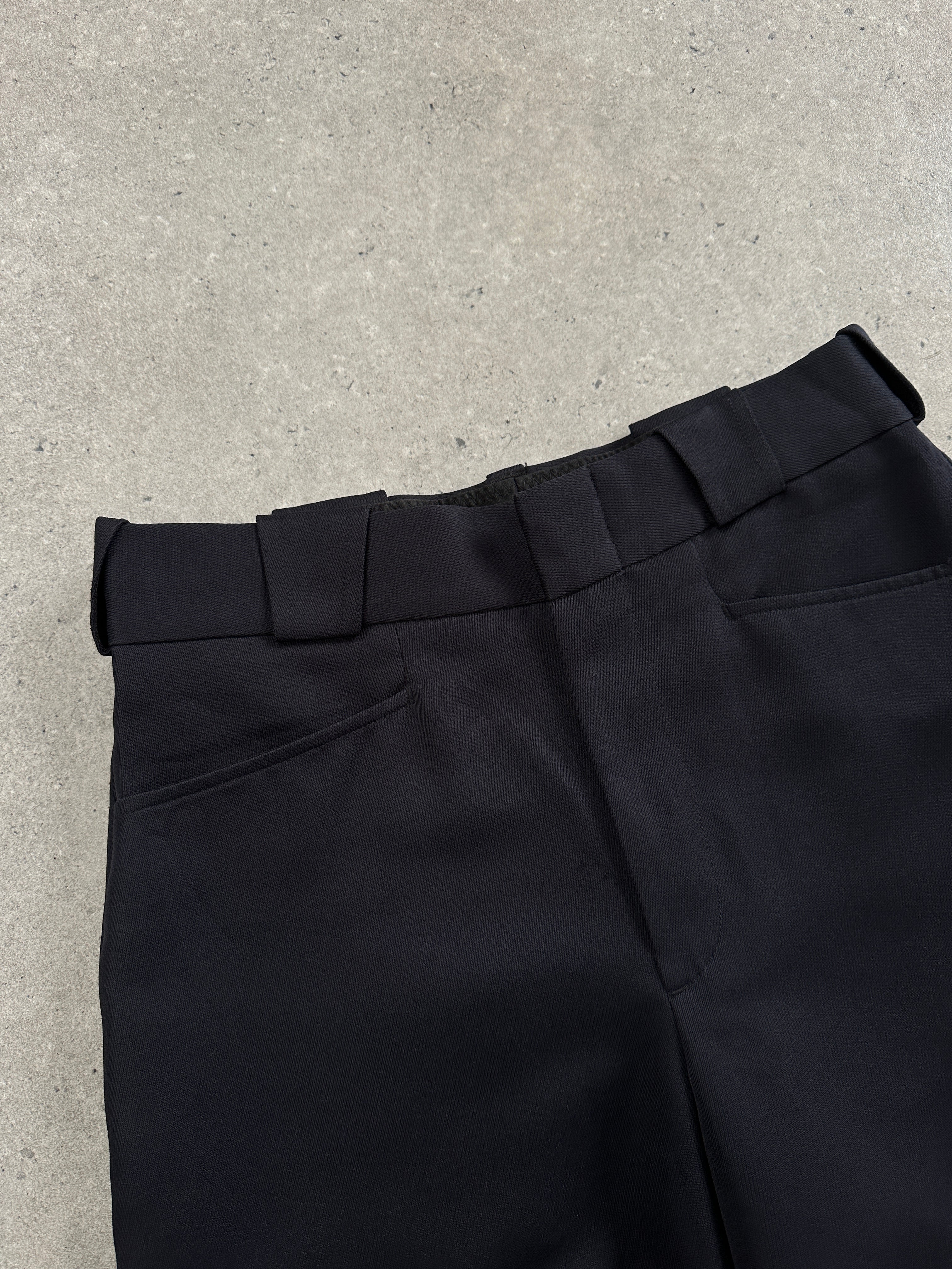 Vintage high waisted tailored trousers with straight leg fit, W28, in classic vintage style and fabric.
