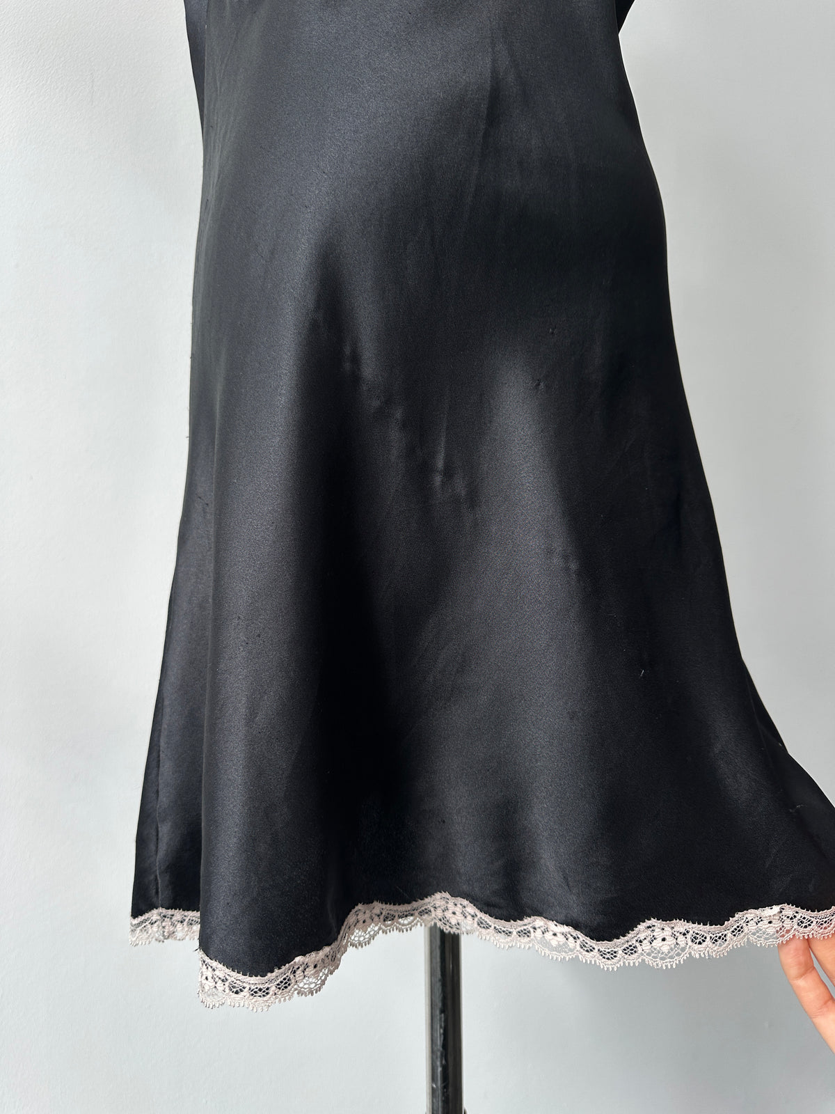 Victoria's Secret 2000s Satin Lace Mini Slip Dress - L