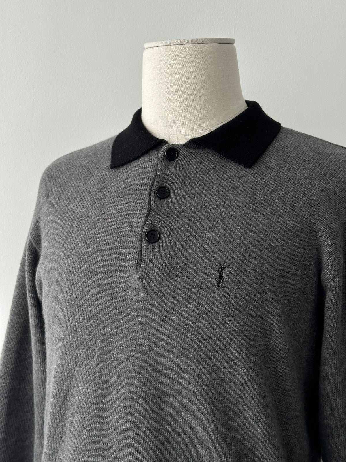 Yves Saint Laurent 1990s Wool Polo Jumper - S-M