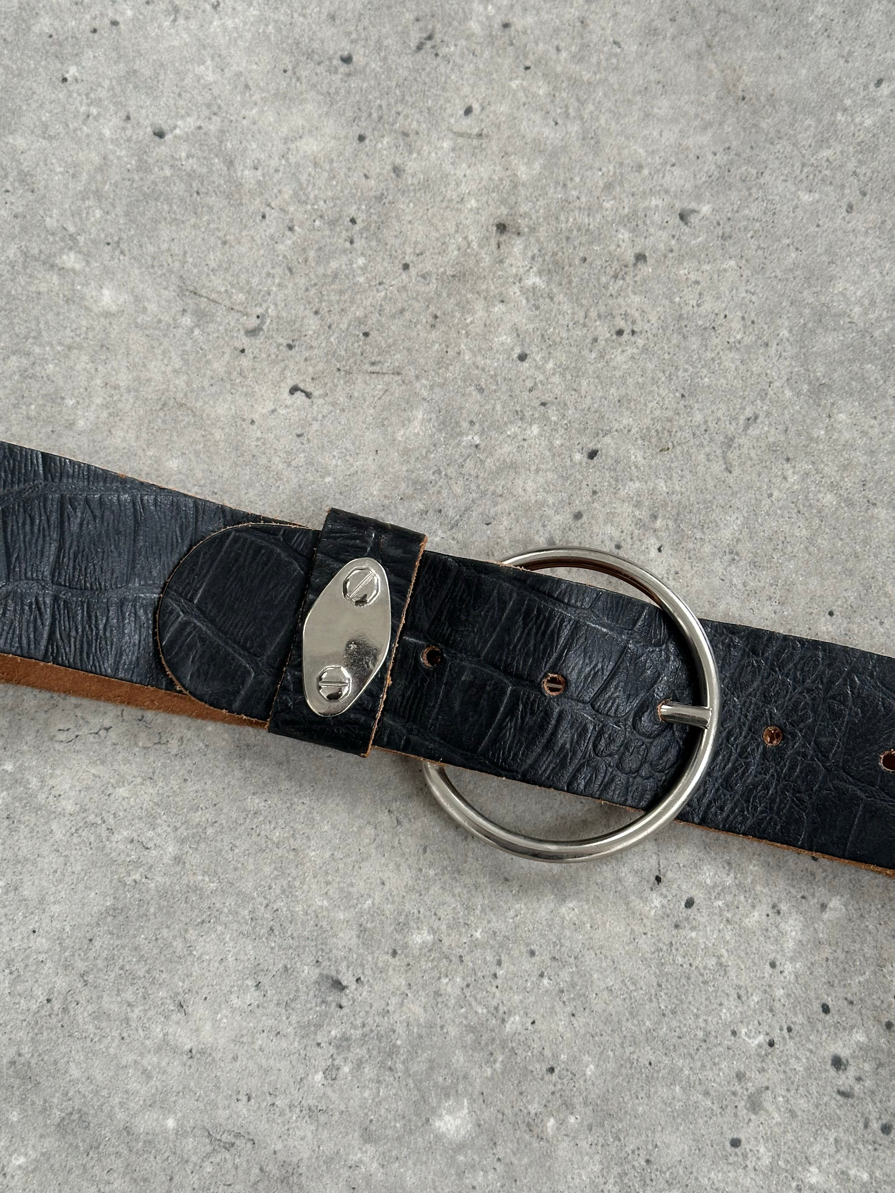 Vintage 1990s Circular Leather Chunky Belt - W22-34