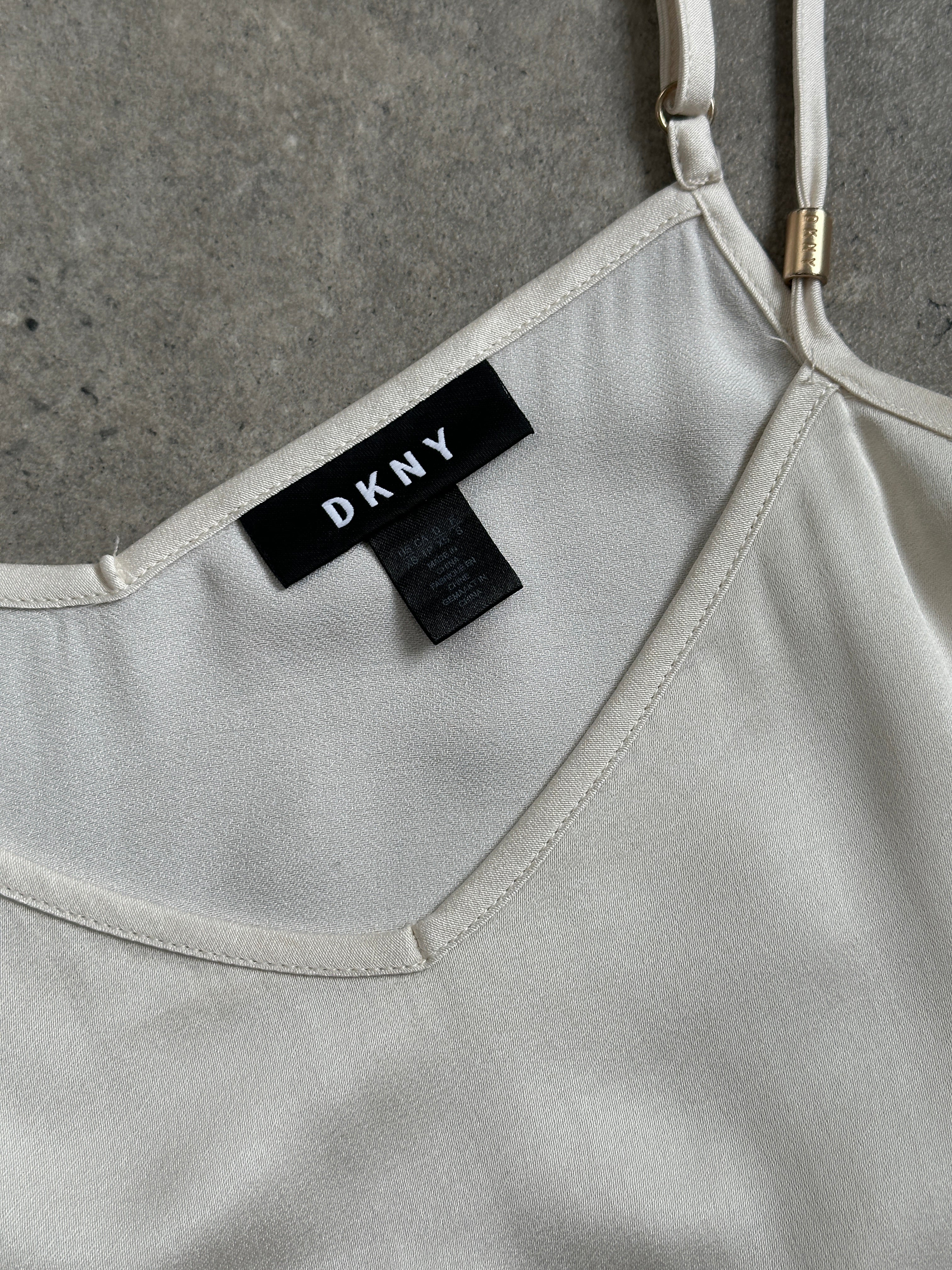 DKNY 2000s Satin Tie Belt Sleeveless Top - S