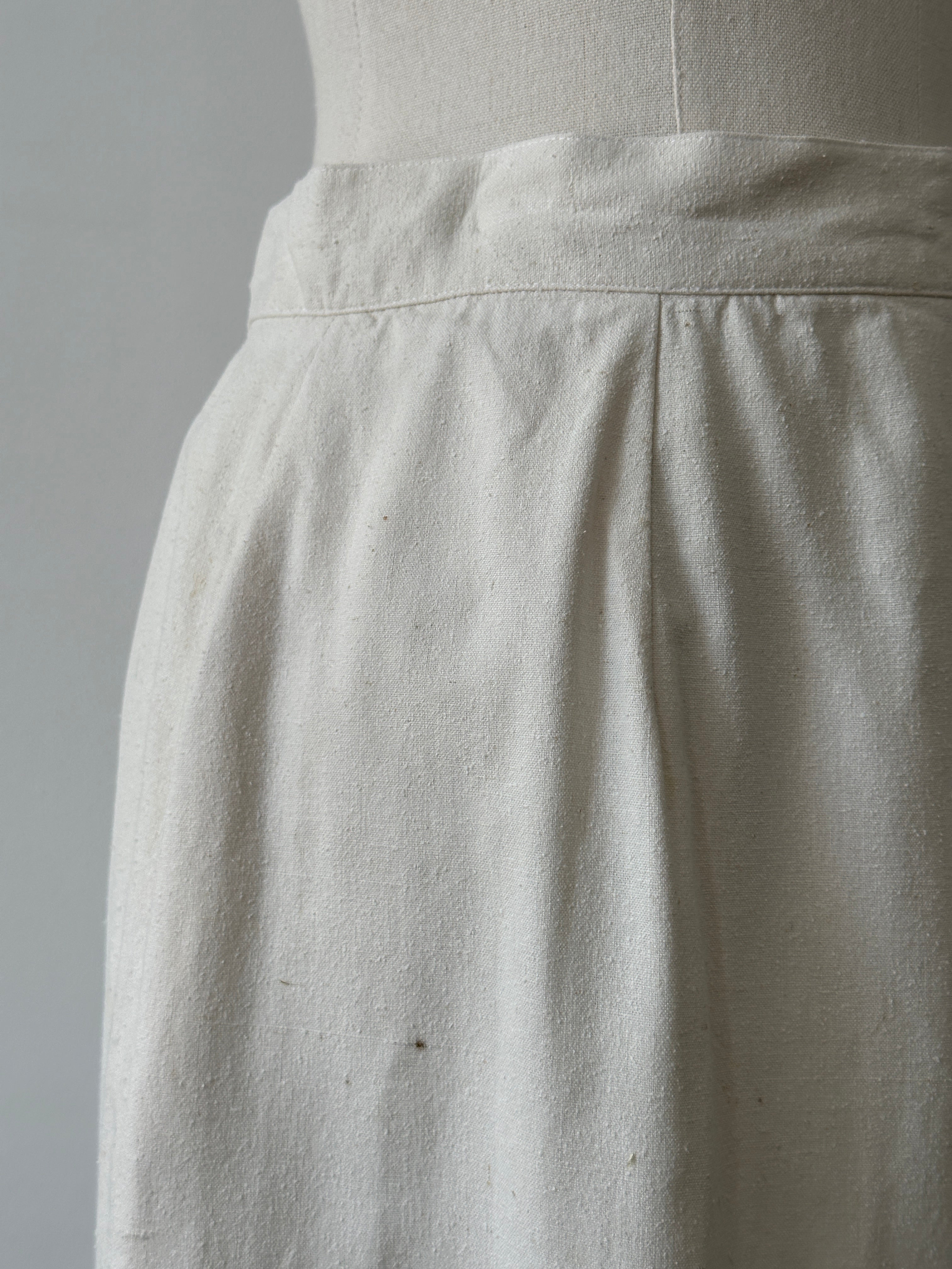 Vintage 1990s Pure Silk Midi Skirt - W26