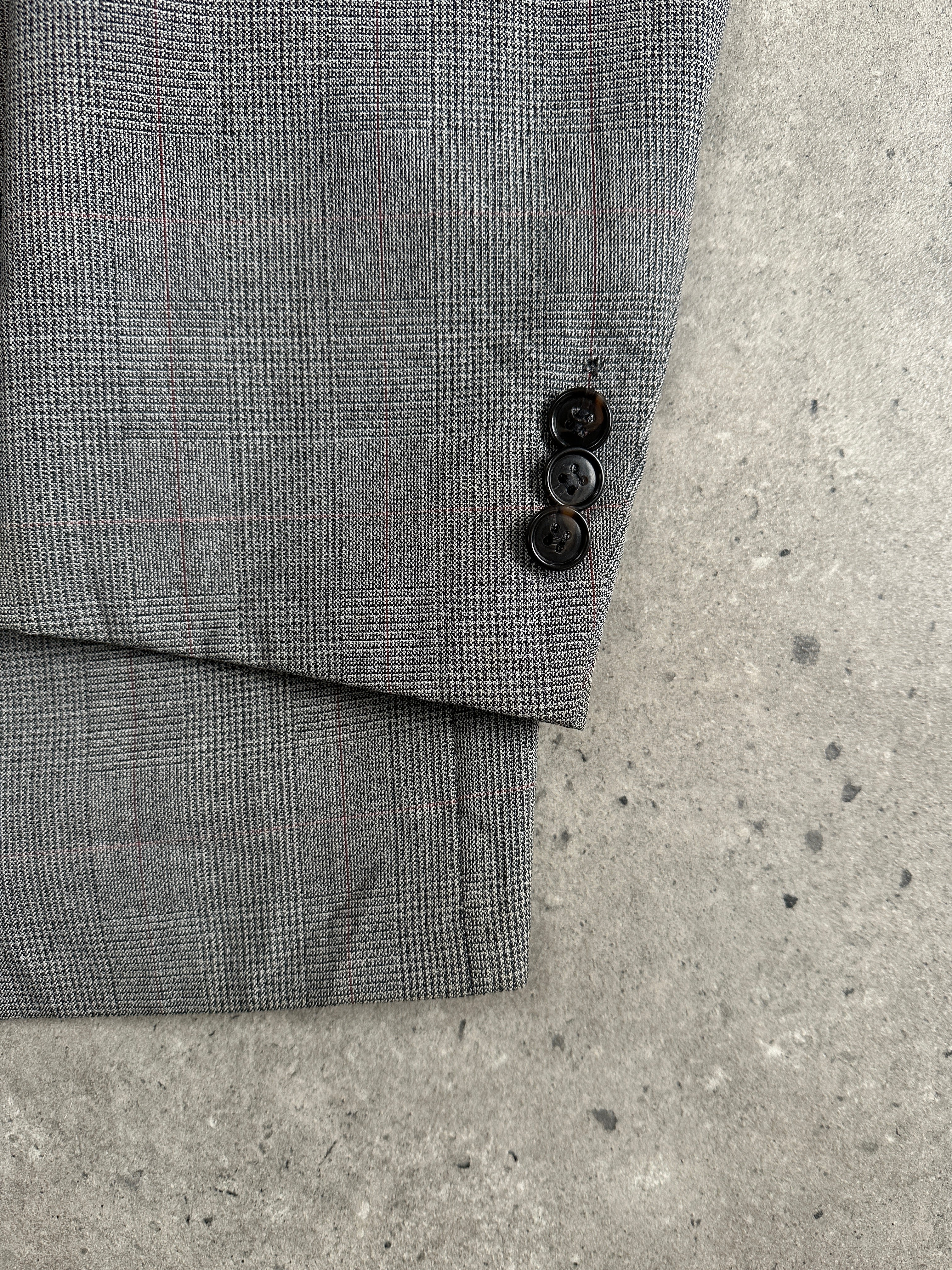 Christian Dior Monsieur 1990s wool check blazer, single-breasted, 42R/XL, tailored men's fashion blazer with classic pattern and structure.