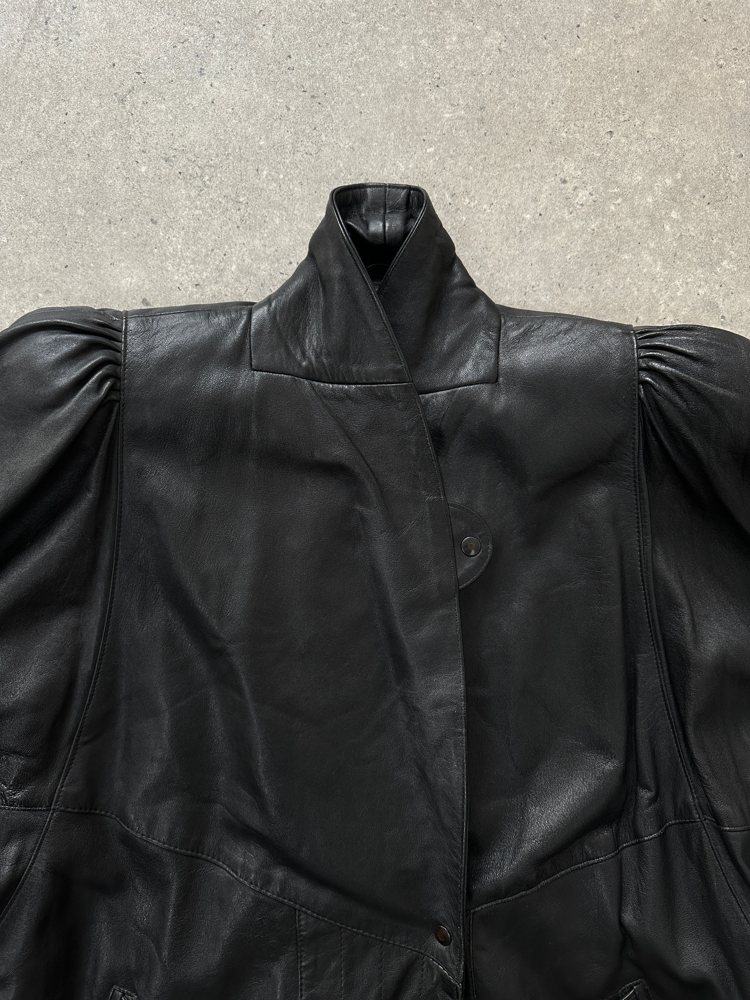 Vintage 1990s Leather Trench Coat - XL - SYLK