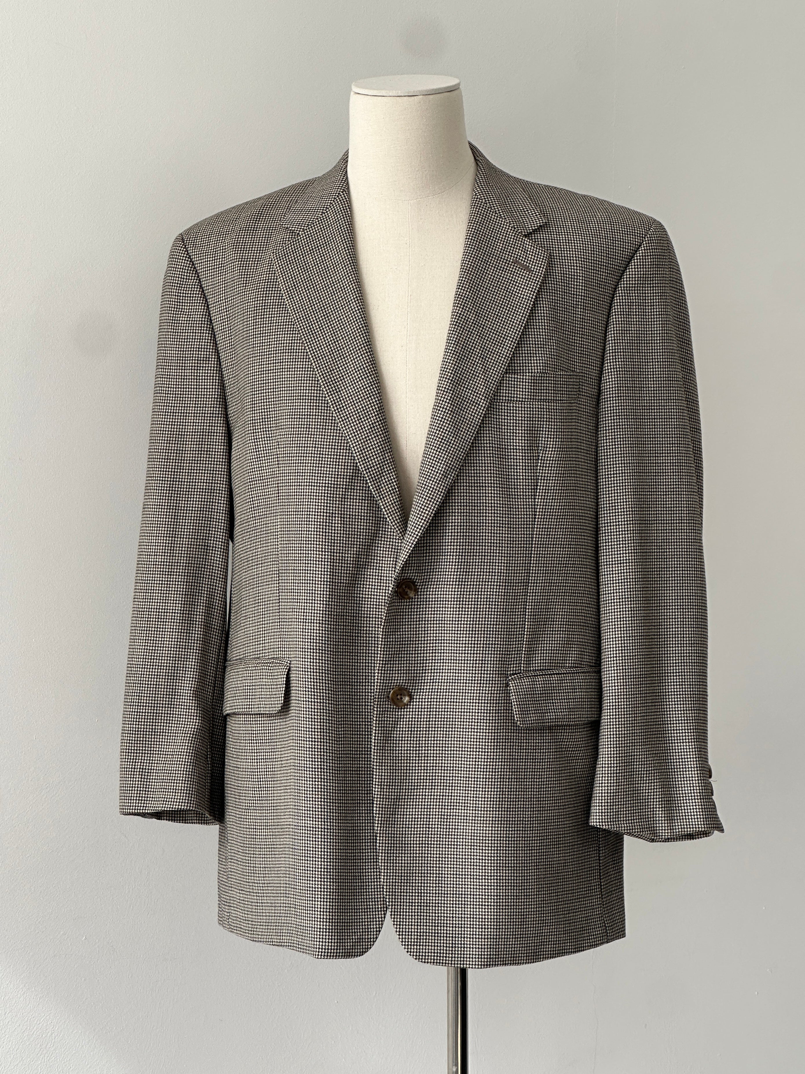 Ralph Lauren 1990s Dogtooth Check Single Breasted Blazer - 44R