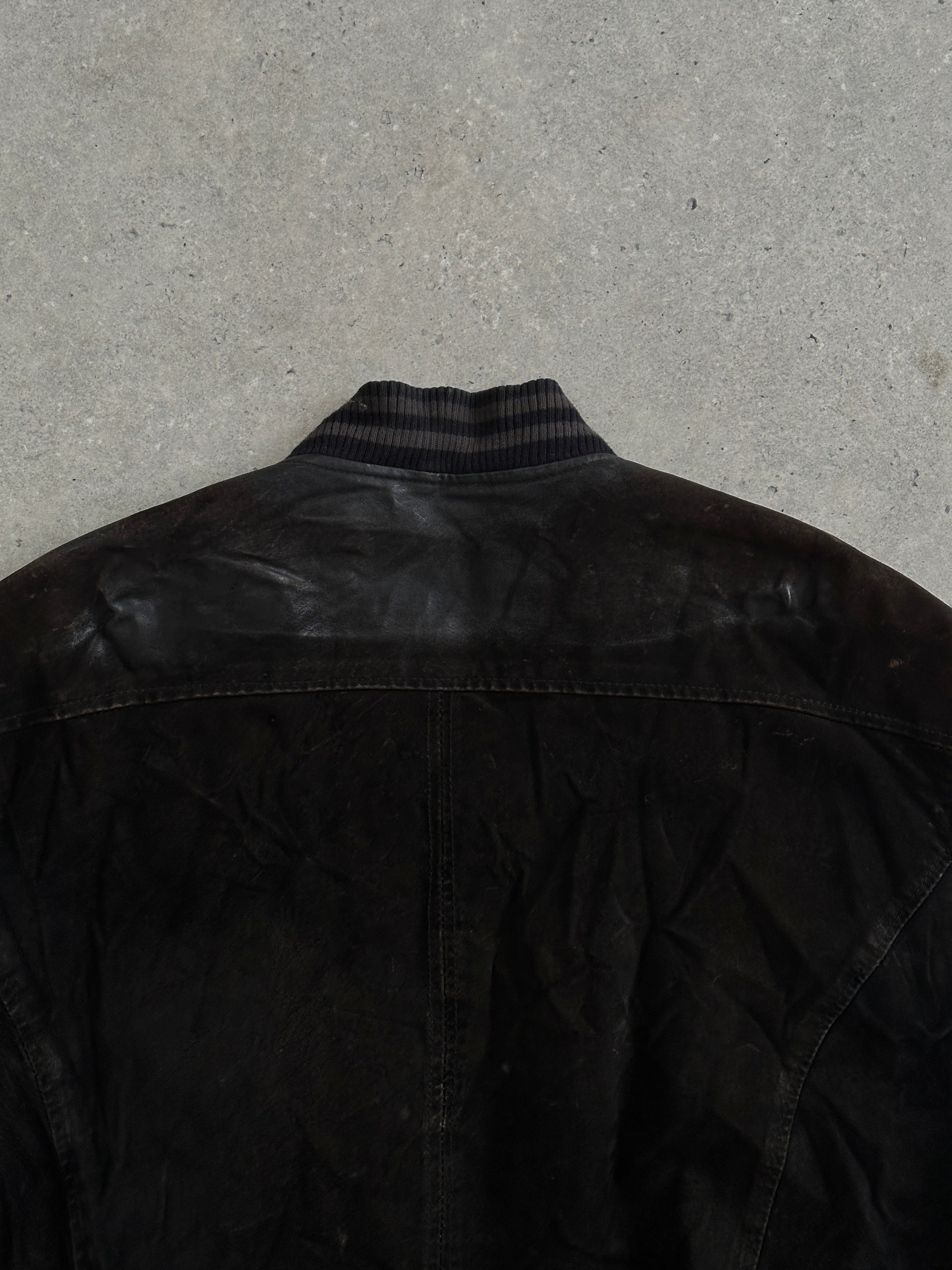 Vintage Varsity Nubuck Leather Jacket - XL - SYLK