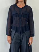 Vintage 1990s Pure Silk Sheer Shirt - M - SYLK