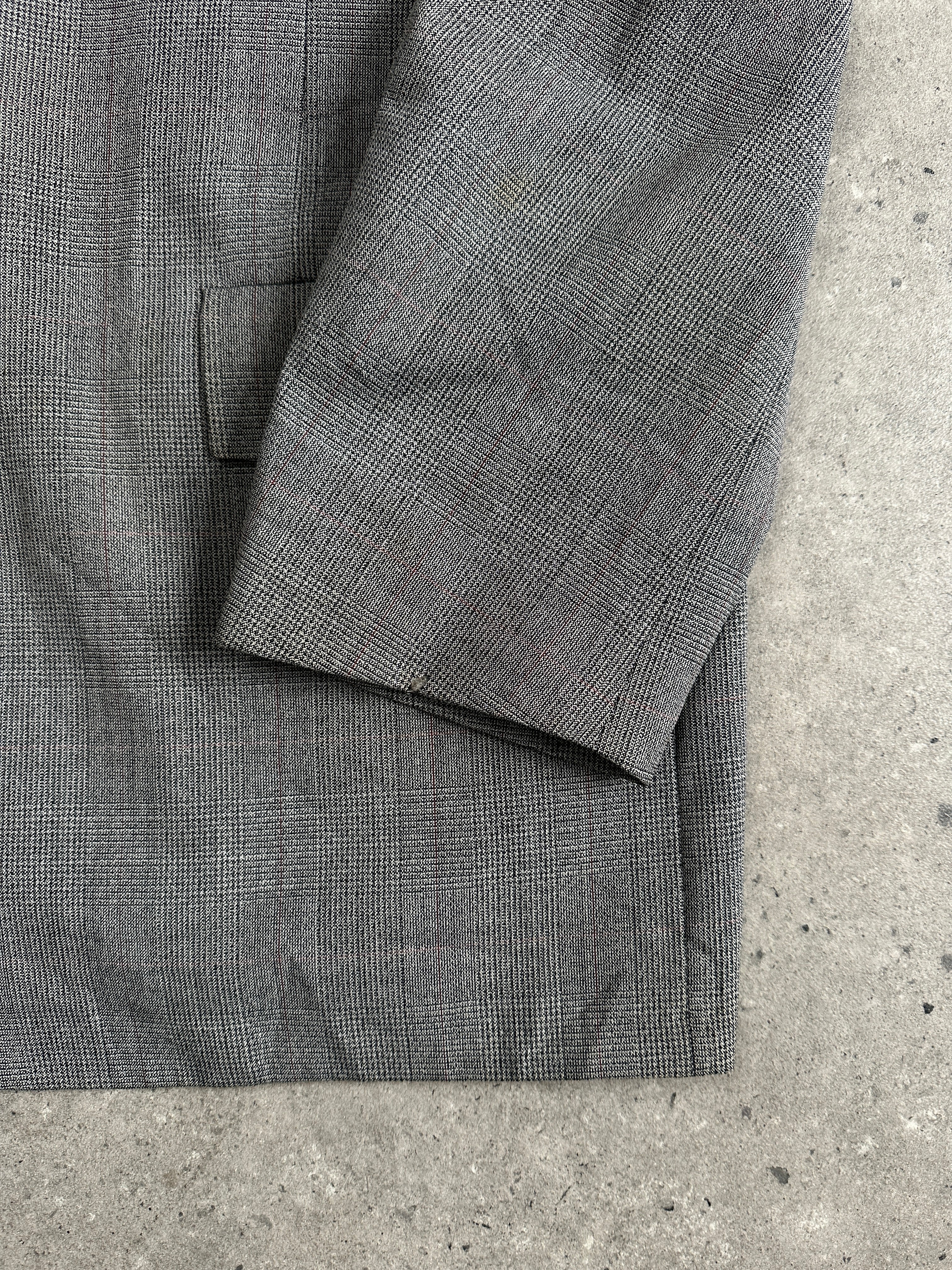 Christian Dior Monsieur 1990s wool check blazer, single-breasted, size 42R/XL, tailored men's fashion blazer with classic pattern.