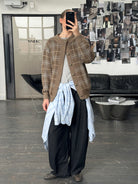 Italian Vintage 1990s Wool Check Cardigan - XL - SYLK