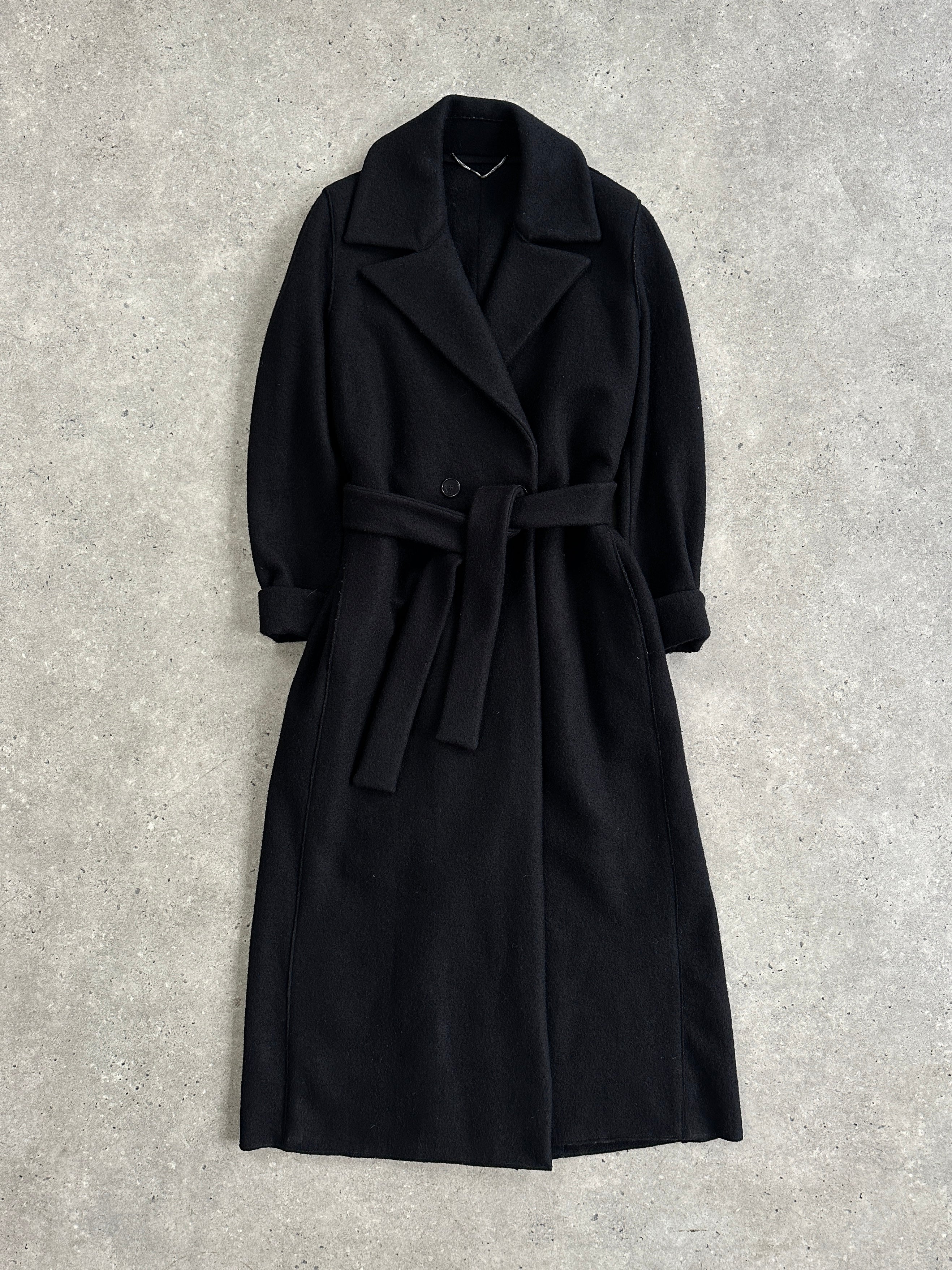 Marella Pure Virgin Wool Double Faced Belted Coat in size S, shown in a classic coat style with belt and double-faced fabric.