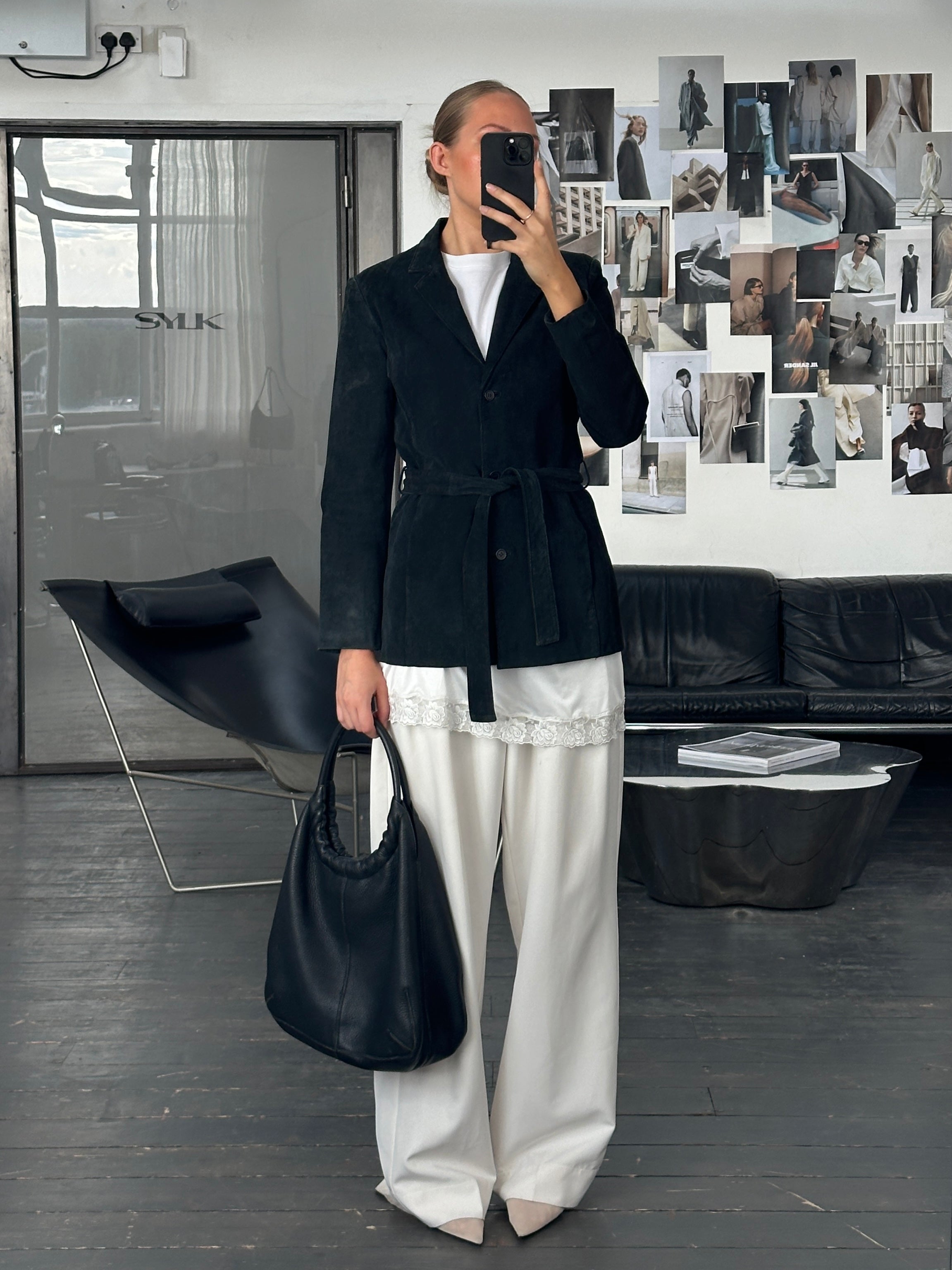 ジャケット・アウター Eco Suede Belted Jacket Vintage 1990s Suede Belted Jacket - S/M | SYLK