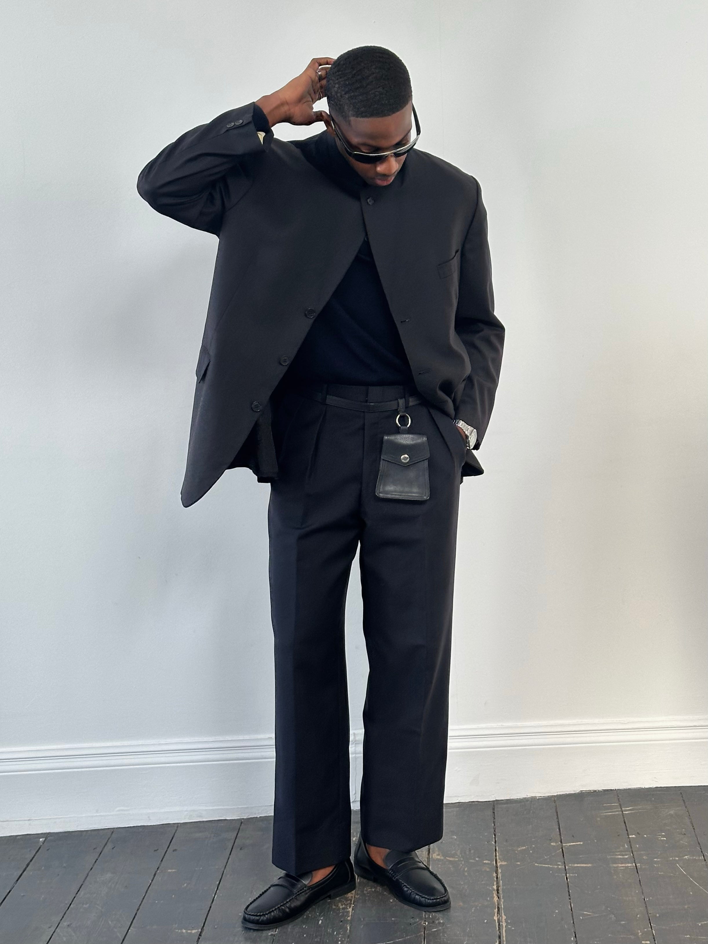 Vintage 1990s Wool Mohair Pleated Trouser - W34