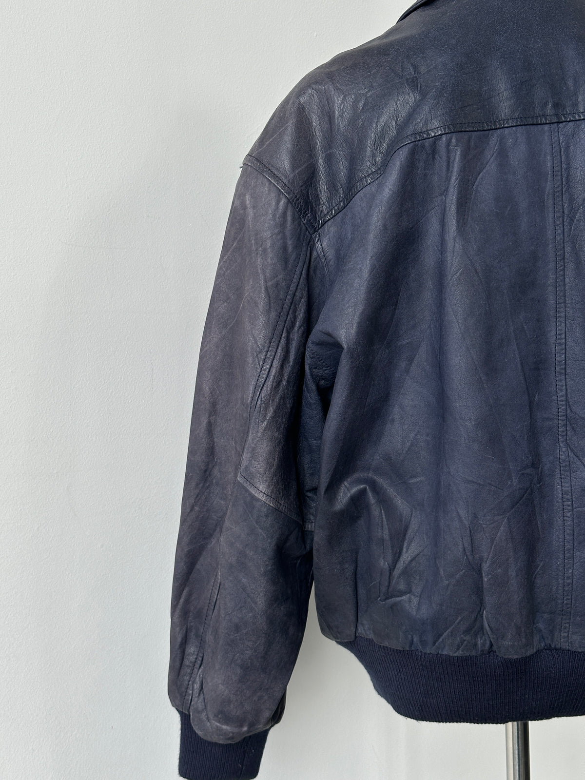 Vintage 1990s Bomber Leather Jacket - M