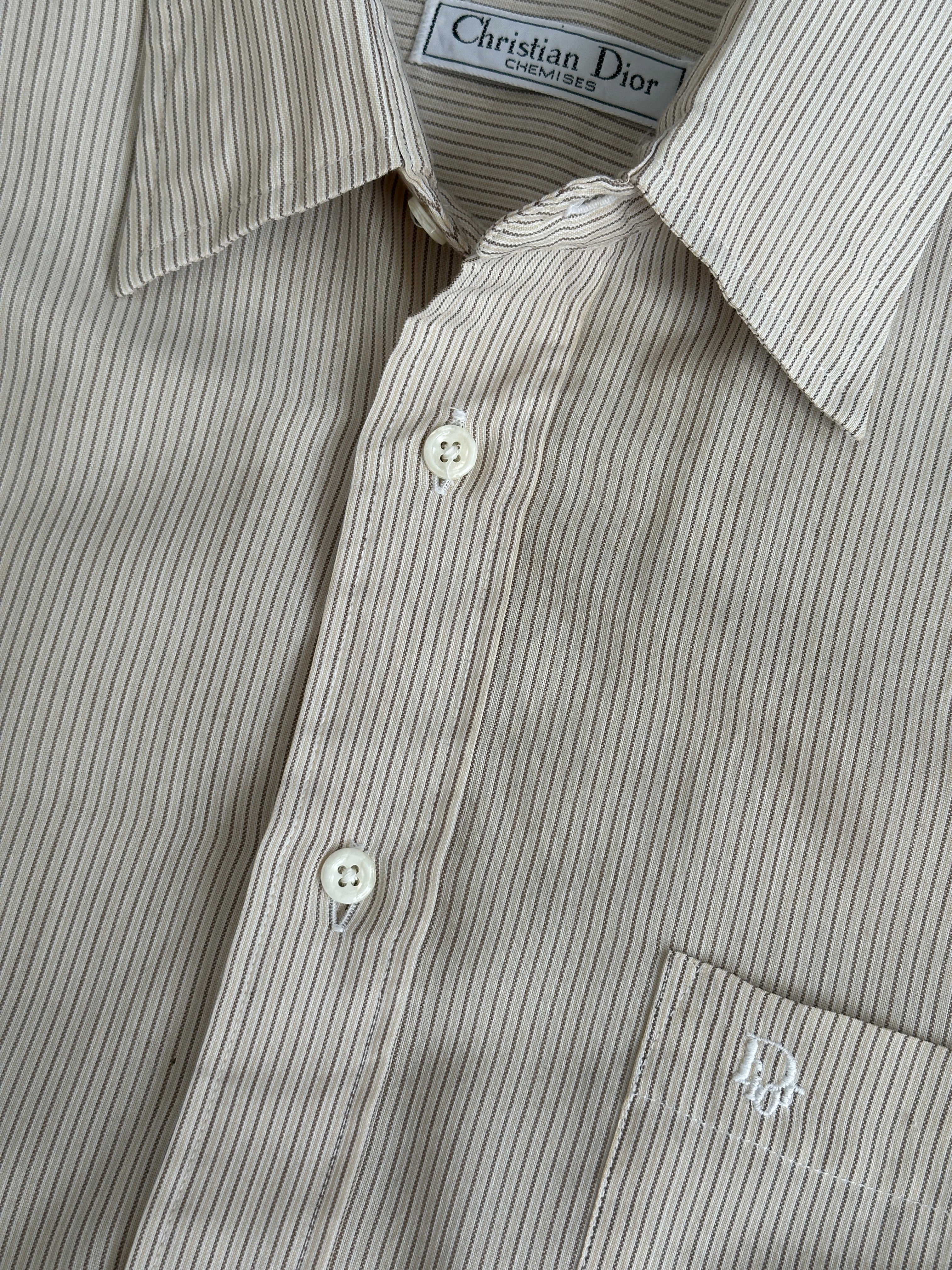 Christian Dior Chemises 1990s Logo Striped Shirt - M