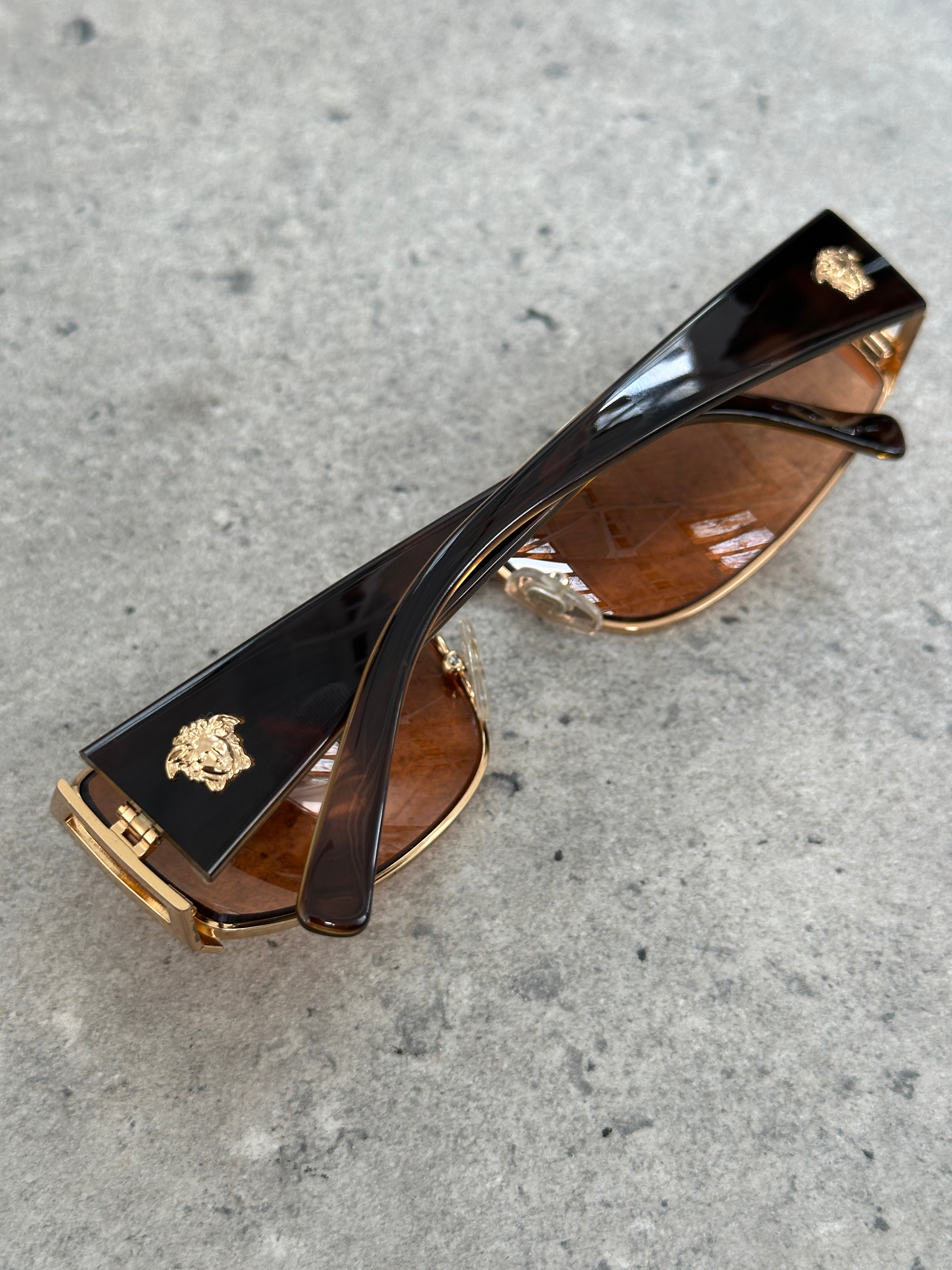 Versace 2000s Rectangular Medusa Logo Sunglasses