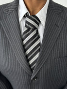 Japanese Vintage 2000s Pure Silk Diagonal Stripe Tie - SYLK