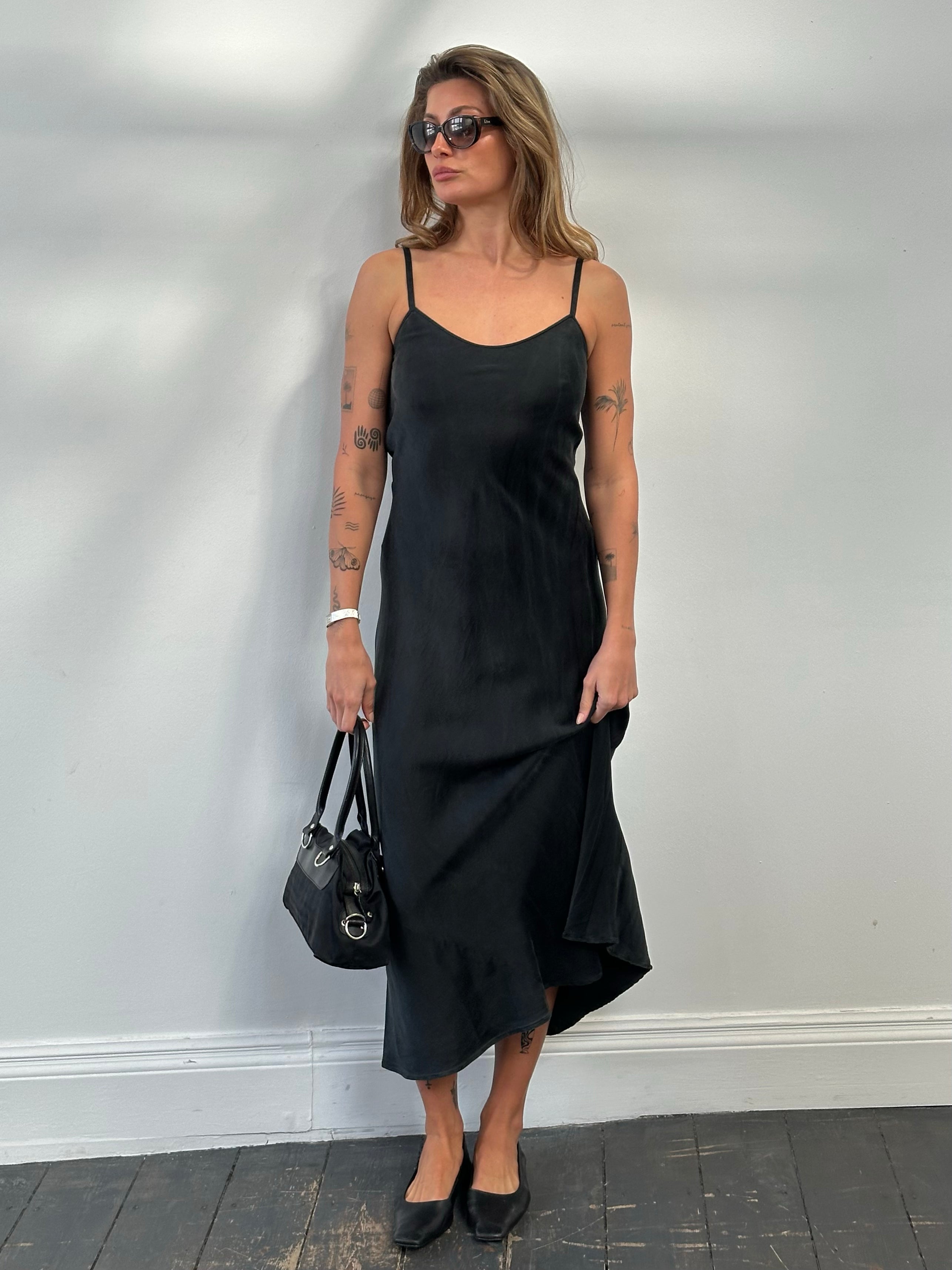 Vintage 1990s Pure Silk Floor Length Slip Dress - S