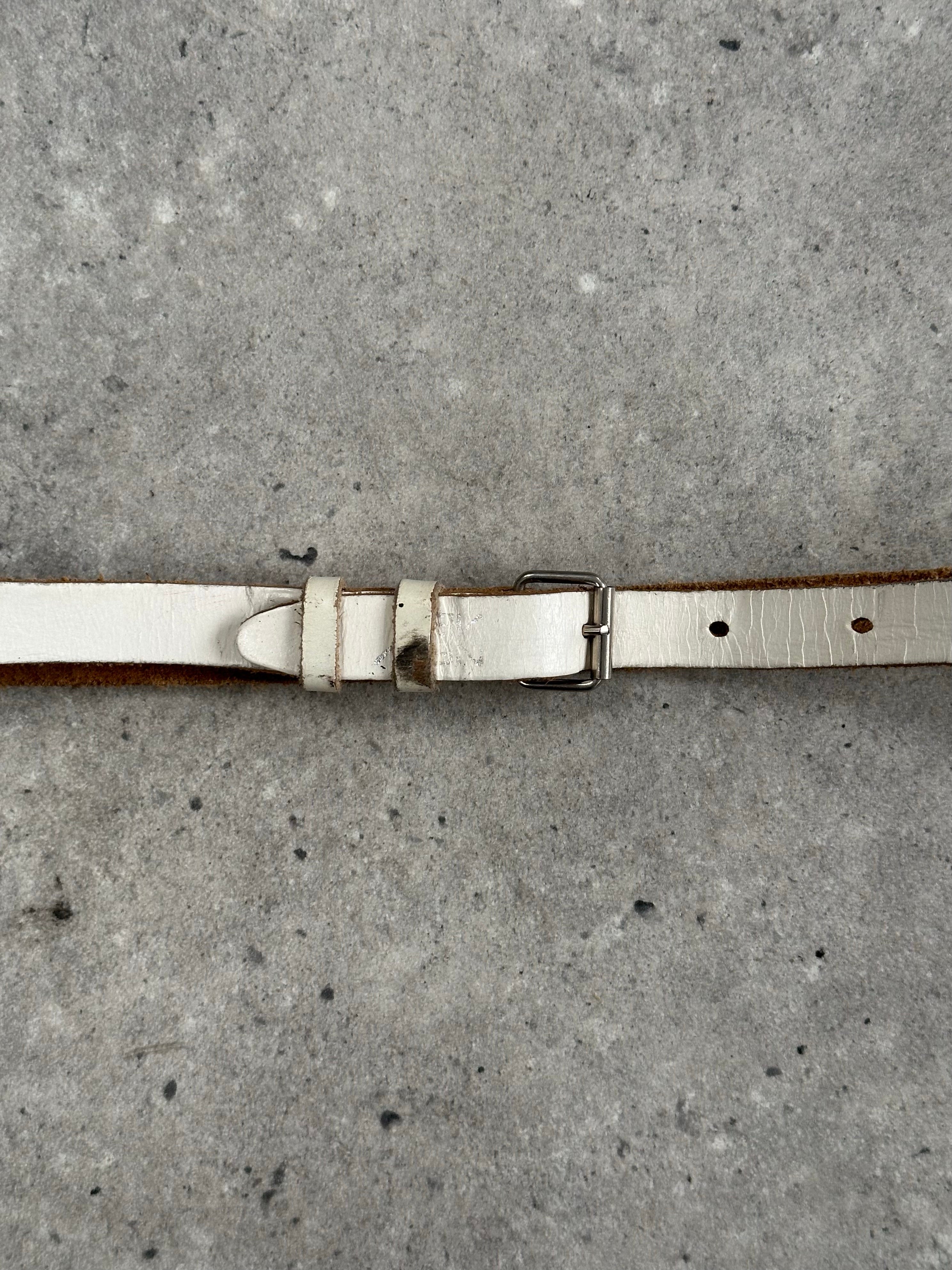 Vintage 1990s Leather Skinny Belt - W27-31