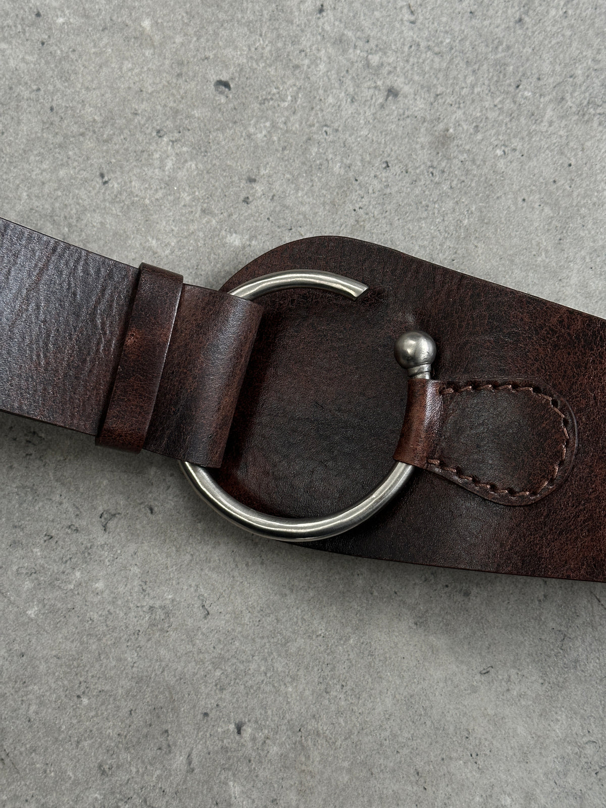 Vintage 2000s Leather Chunky Belt - One size
