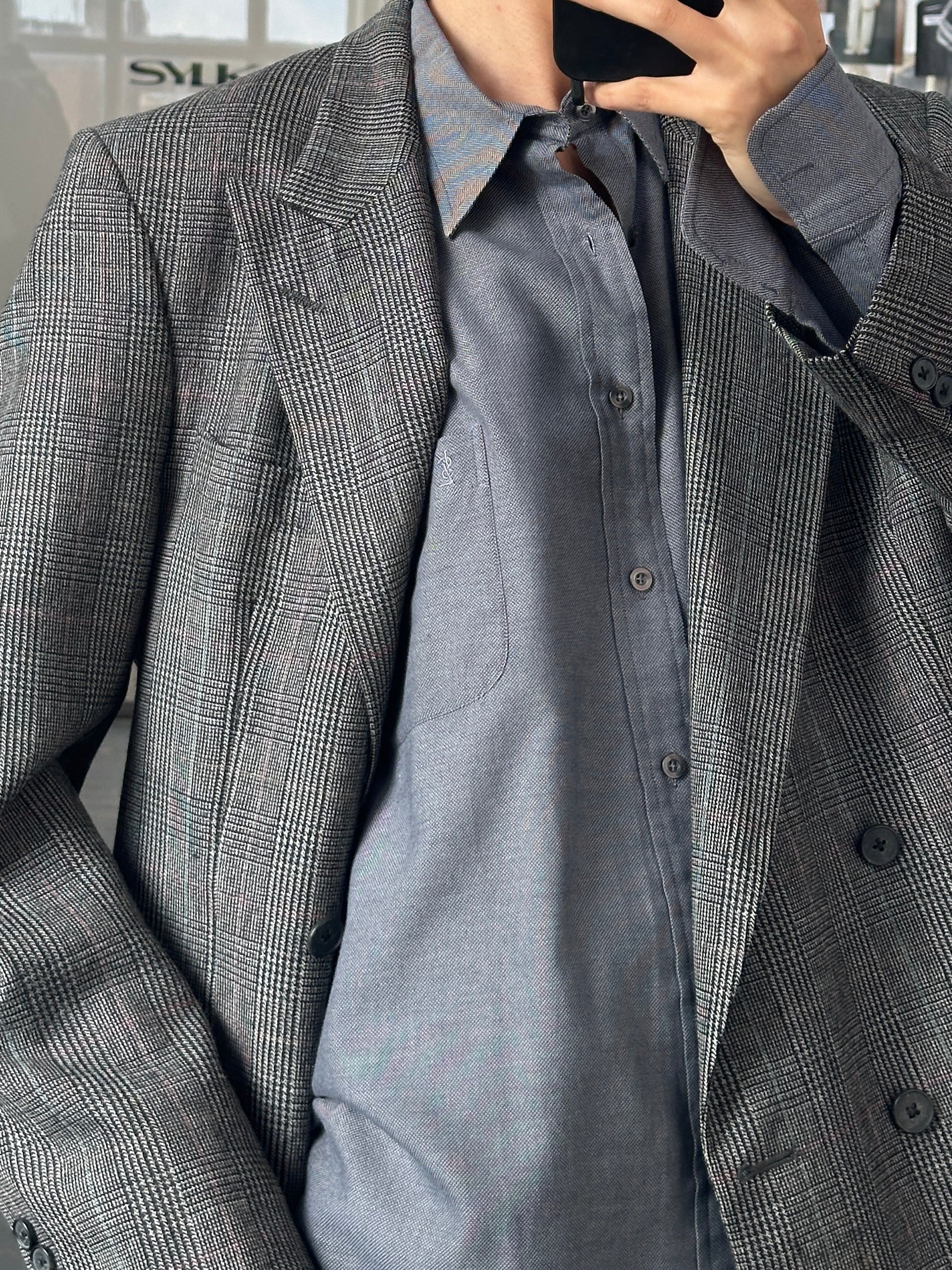 Yves Saint Laurent Pour Homme 1990s cotton logo shirt in XL, featuring classic design and brand logo on the front.