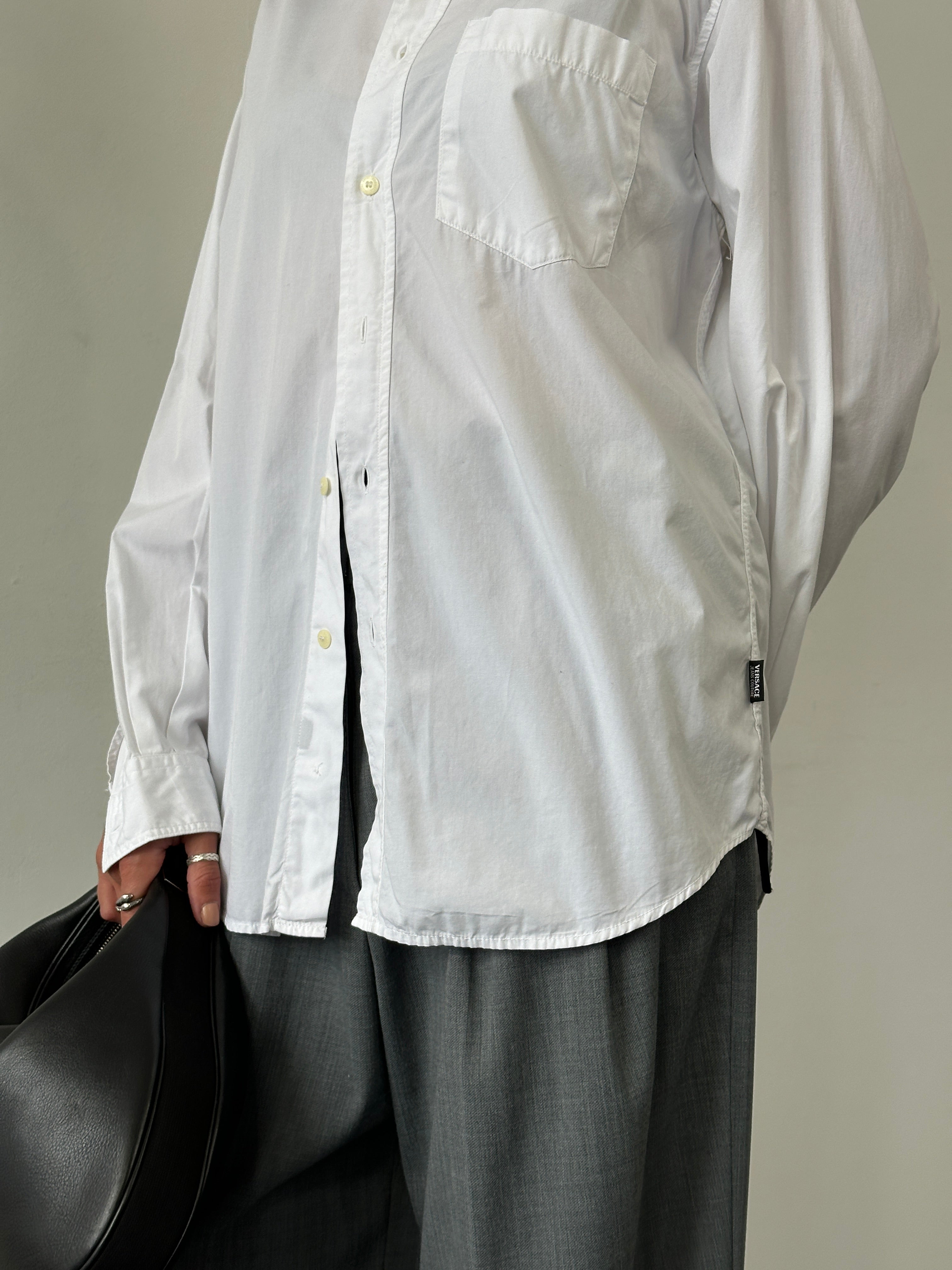 Versace Jeans Couture pure cotton shirt in size L/XL, featuring a classic design and button-down front.