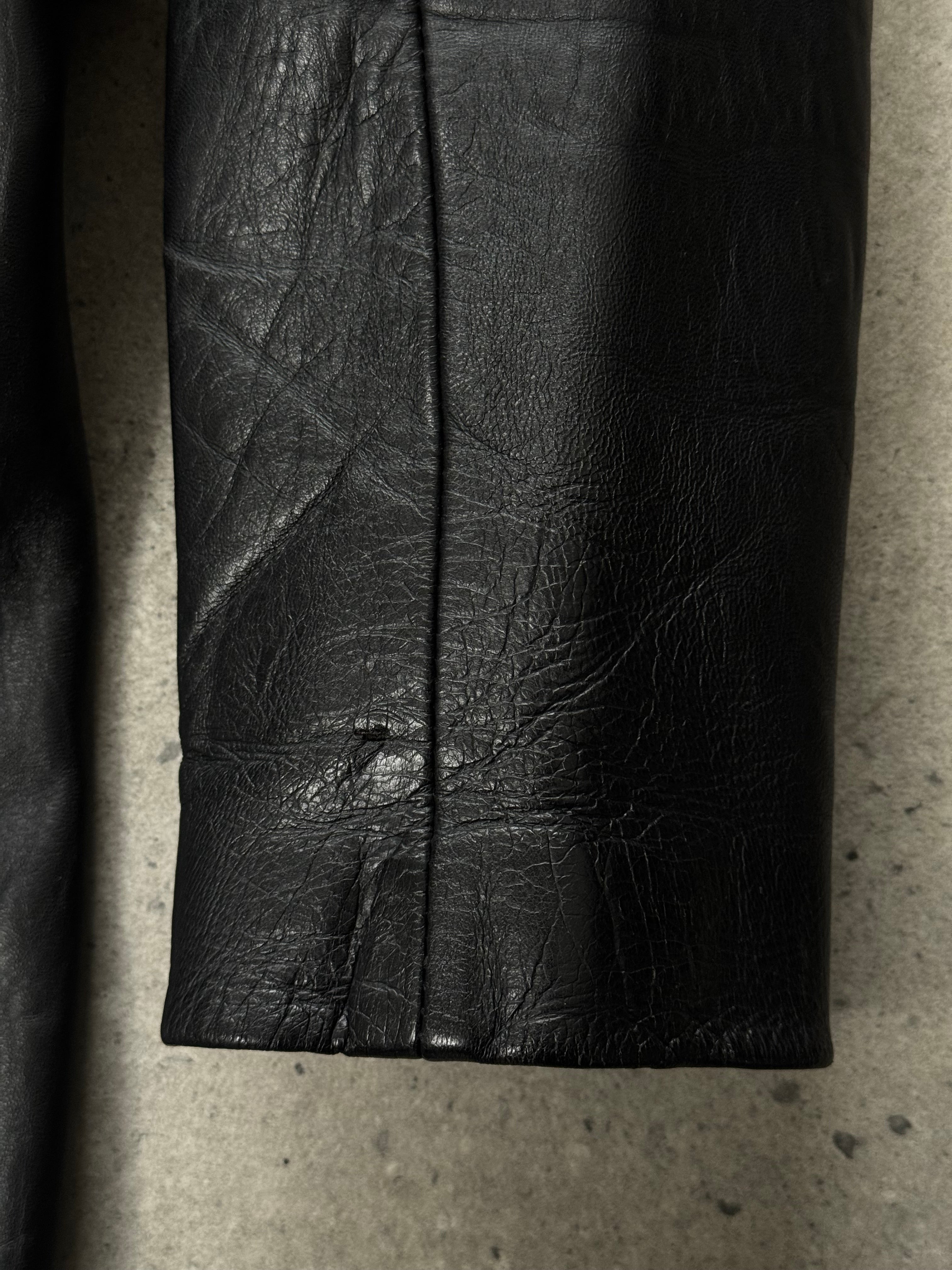 Vintage 1990s Leather Belted Trench Coat - S/M - SYLK