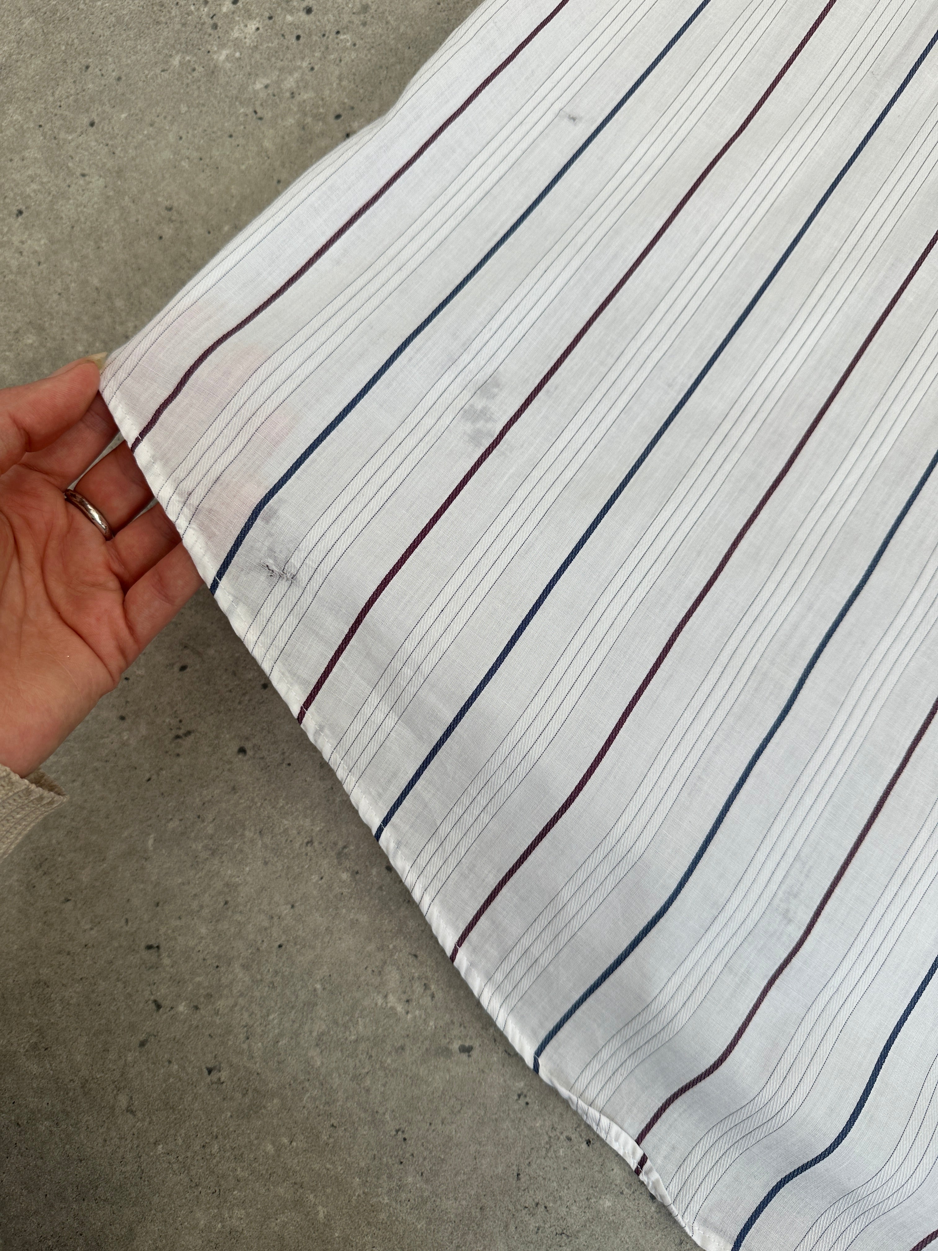 Christian Dior Monsieur stripe cotton shirt in XL with classic pattern, long sleeves, and button-front design.
