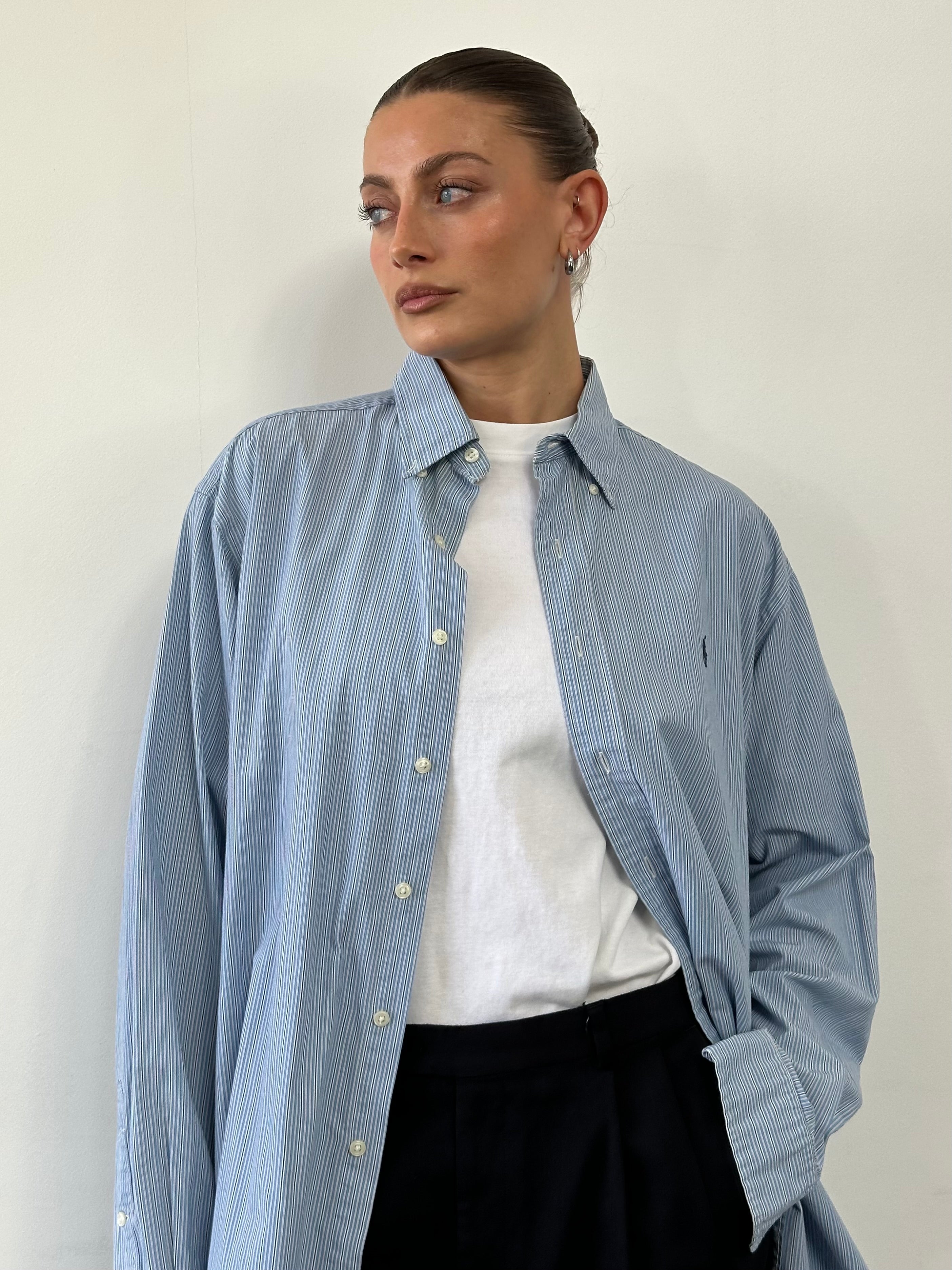 Ralph Lauren Stripe Pure Cotton Logo Shirt - XL - SYLK