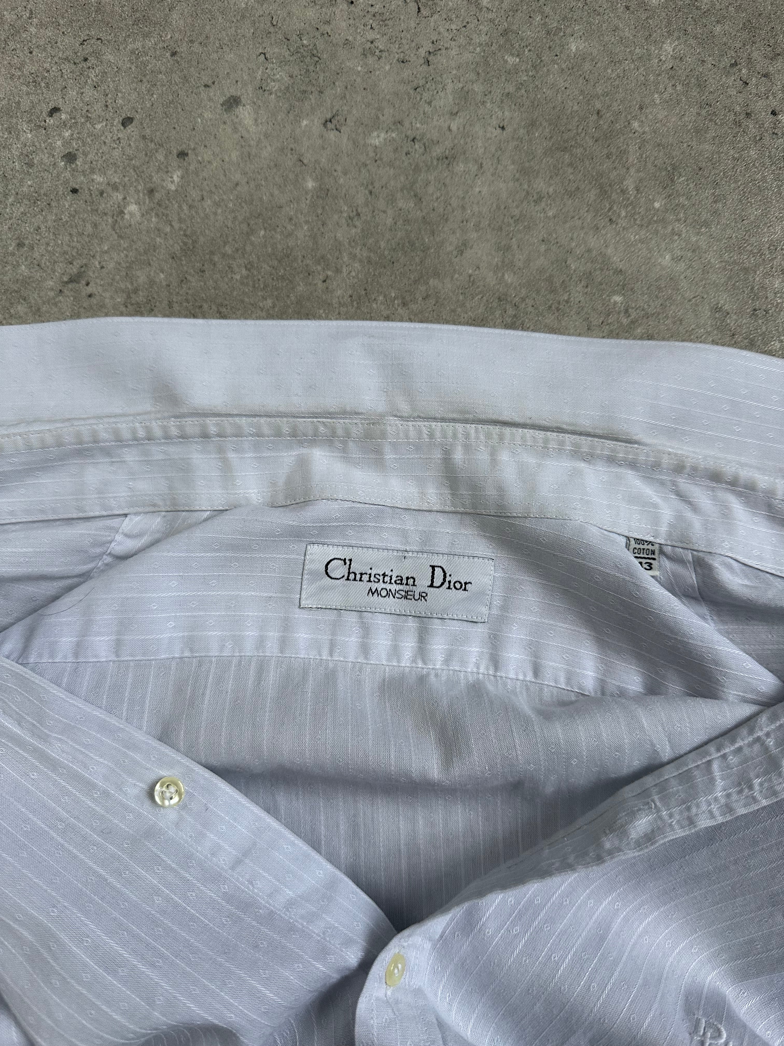 Christian Dior Monsieur 1990s pure cotton logo shirt in size L/XL, featuring classic design and Dior branding.