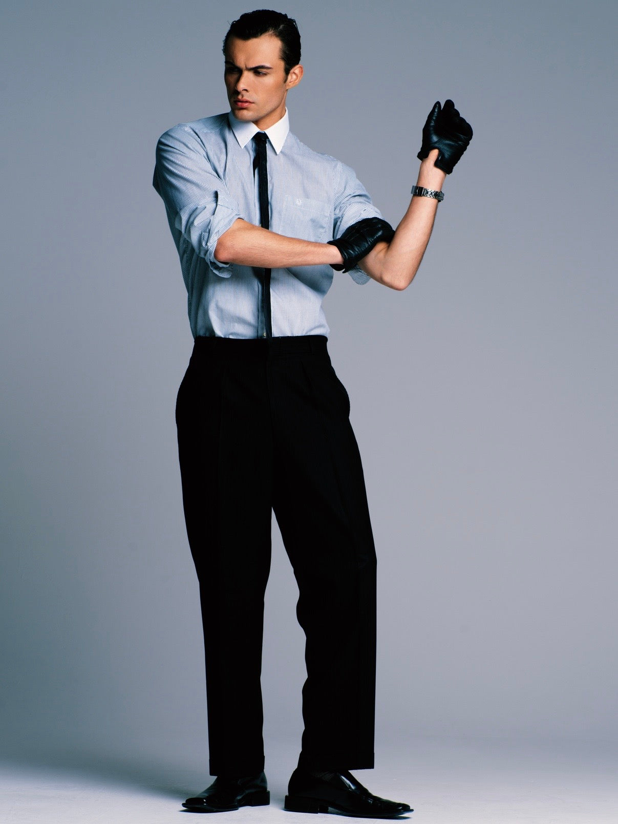 Christian Dior Chemise 1990s Cotton Stripe Logo Shirt - M