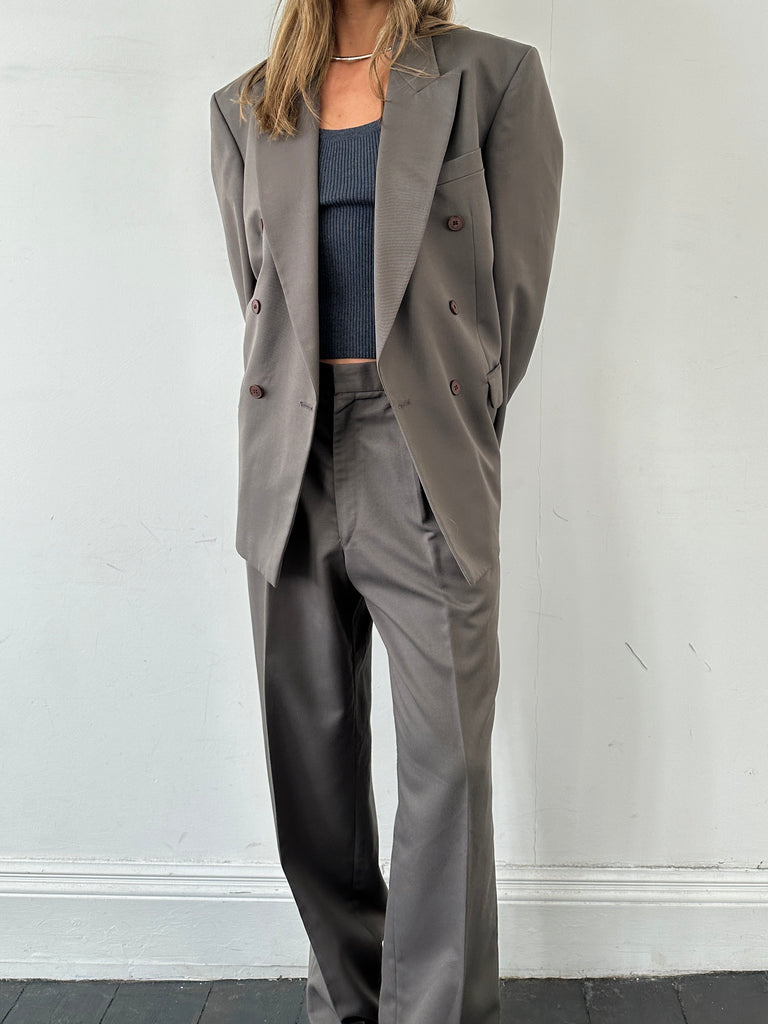 British Vintage Double Breasted Suit - 40R/W32 - SYLK