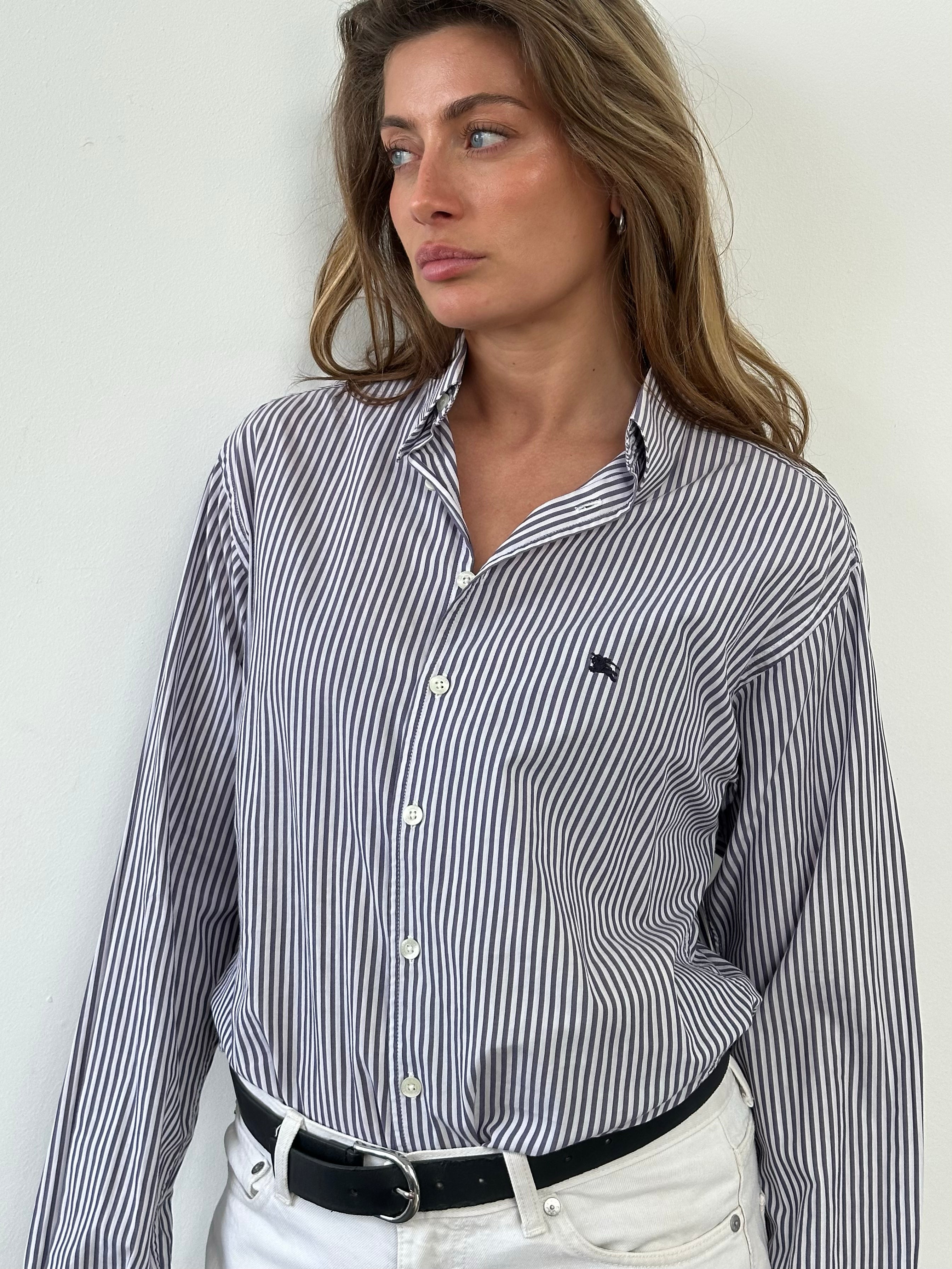 Burberry London 2000s Pure Cotton Striped Shirt - M