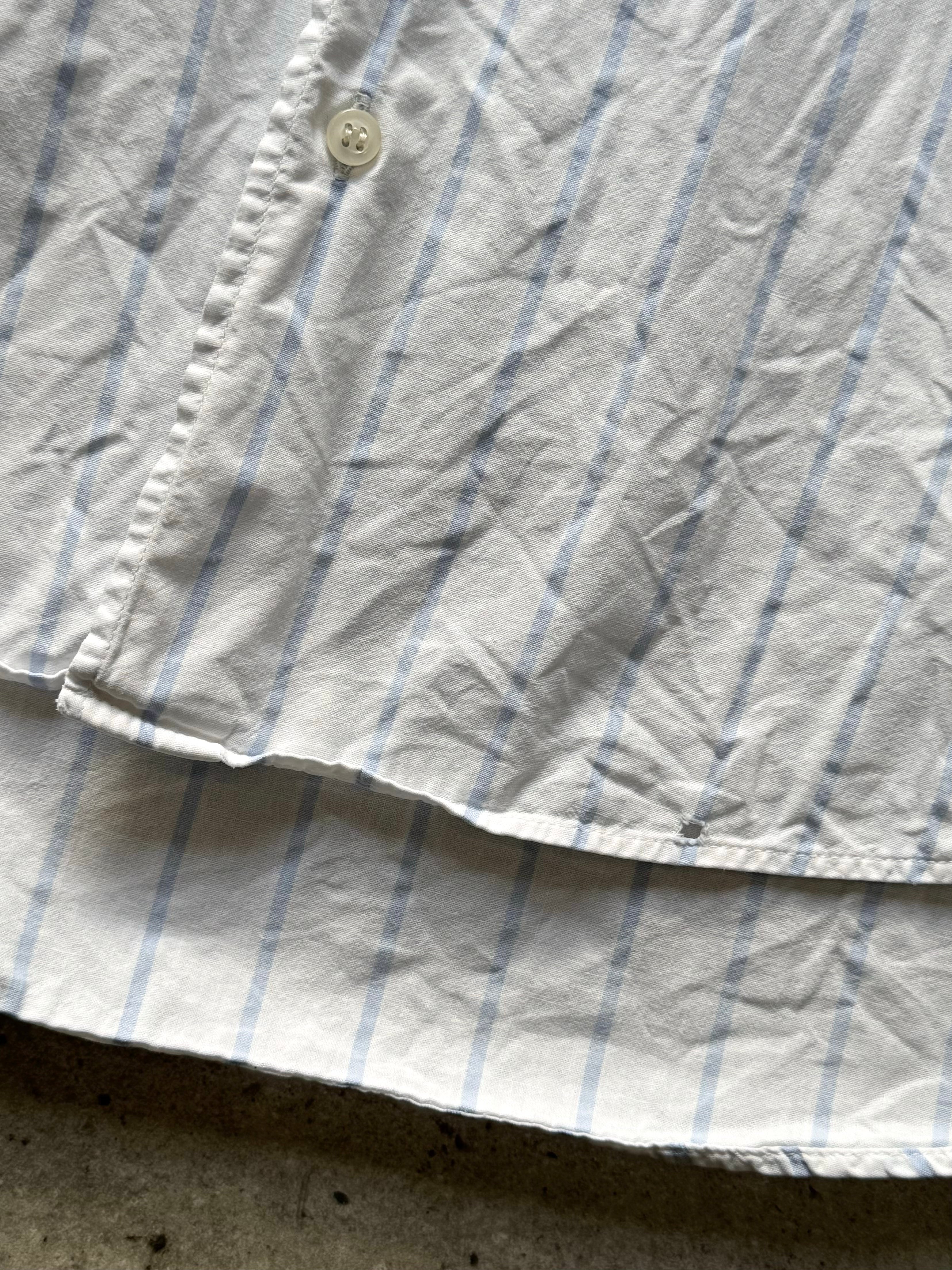 Armani Jeans 2000s Pure Cotton Striped Short Sleeve Shirt - M