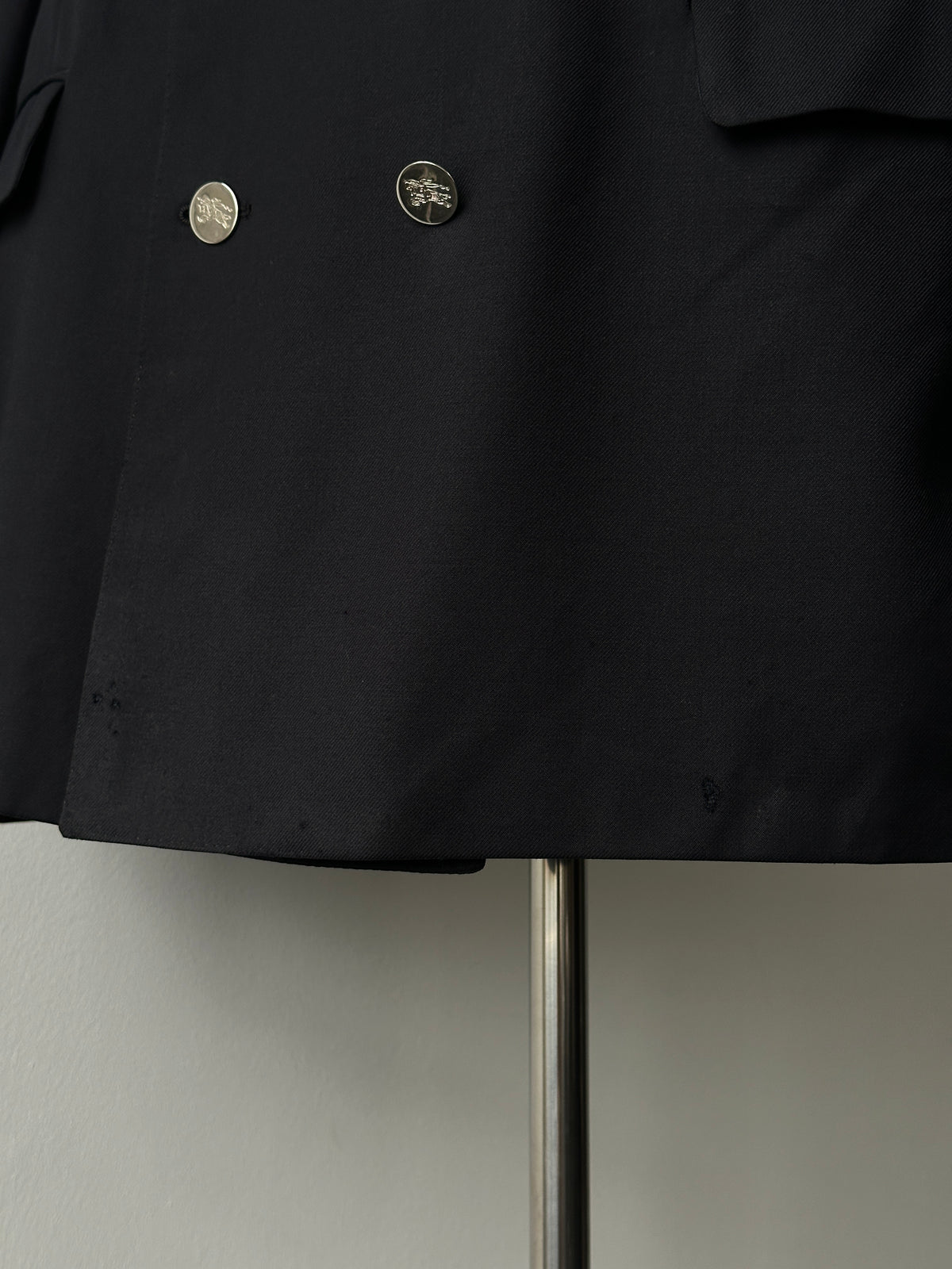 Burberry 1980s Pure Wool Bespoke Button Double Breasted Blazer - 46R