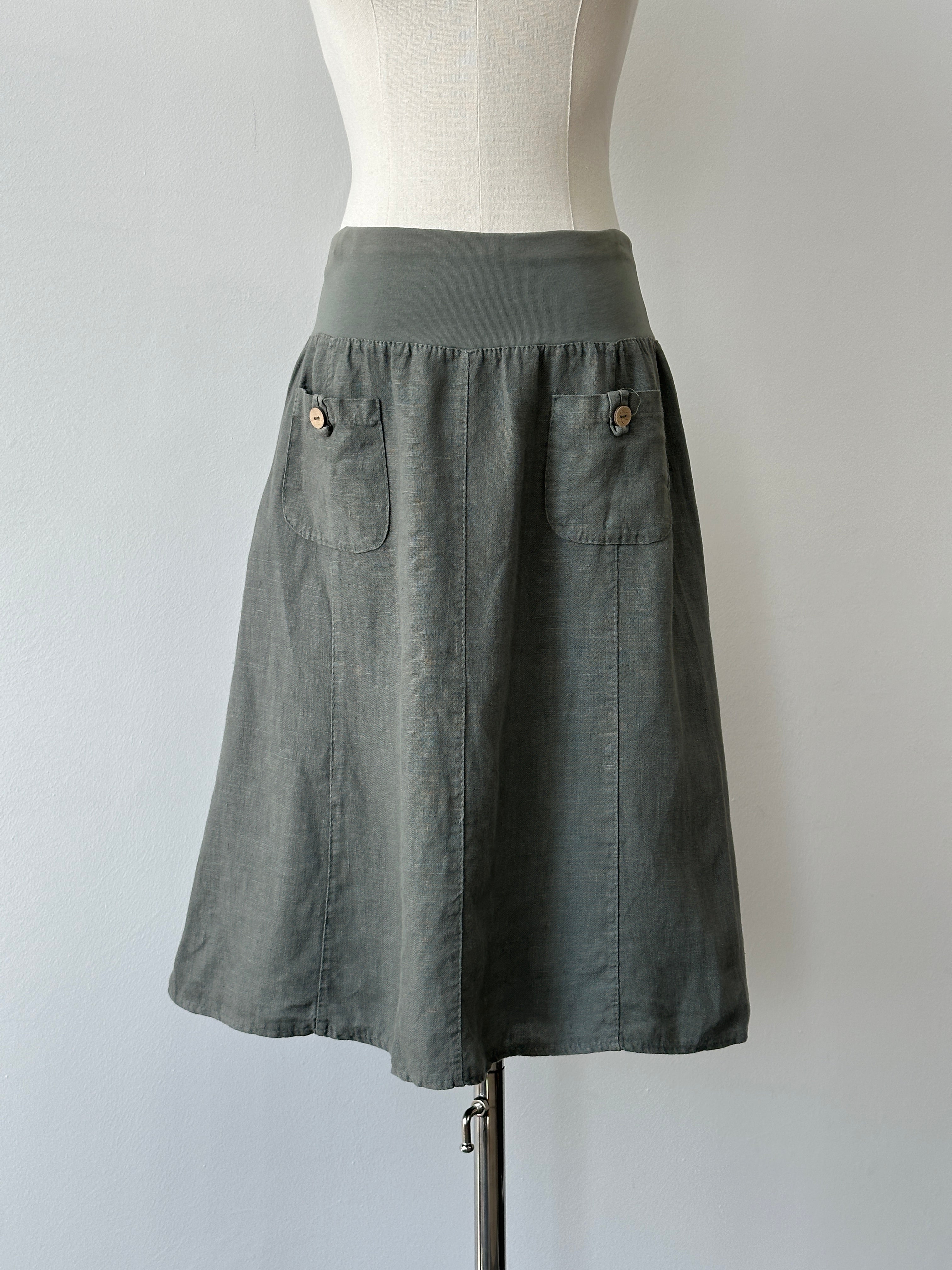 Vintage 1990s Pure Linen Mini Skirt - W28-32