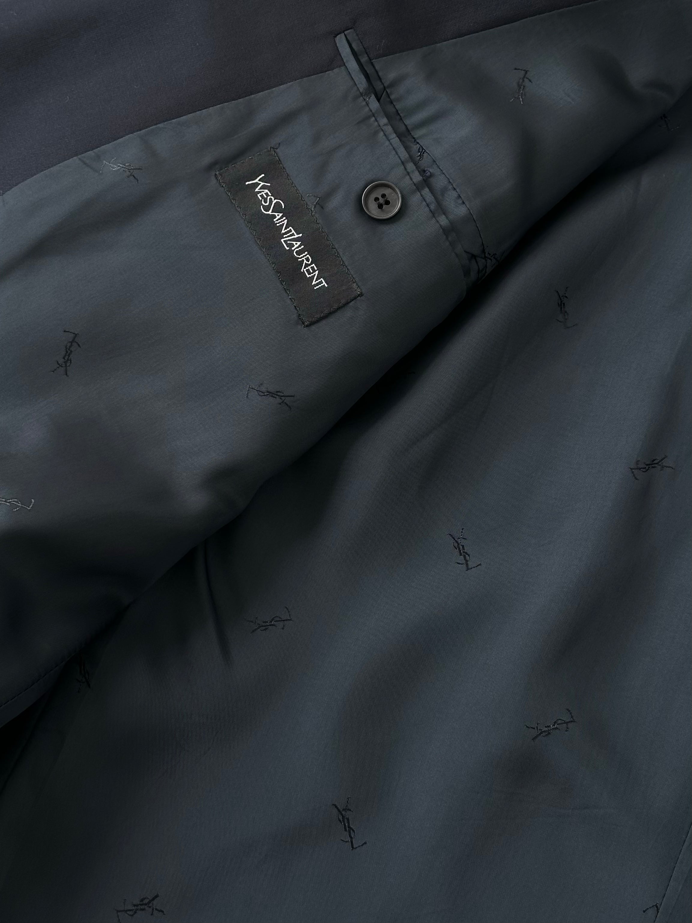 Yves Saint Laurent 1980s Bespoke Button Pure Wool Double Breasted Blazer - 42R/XL/XXL