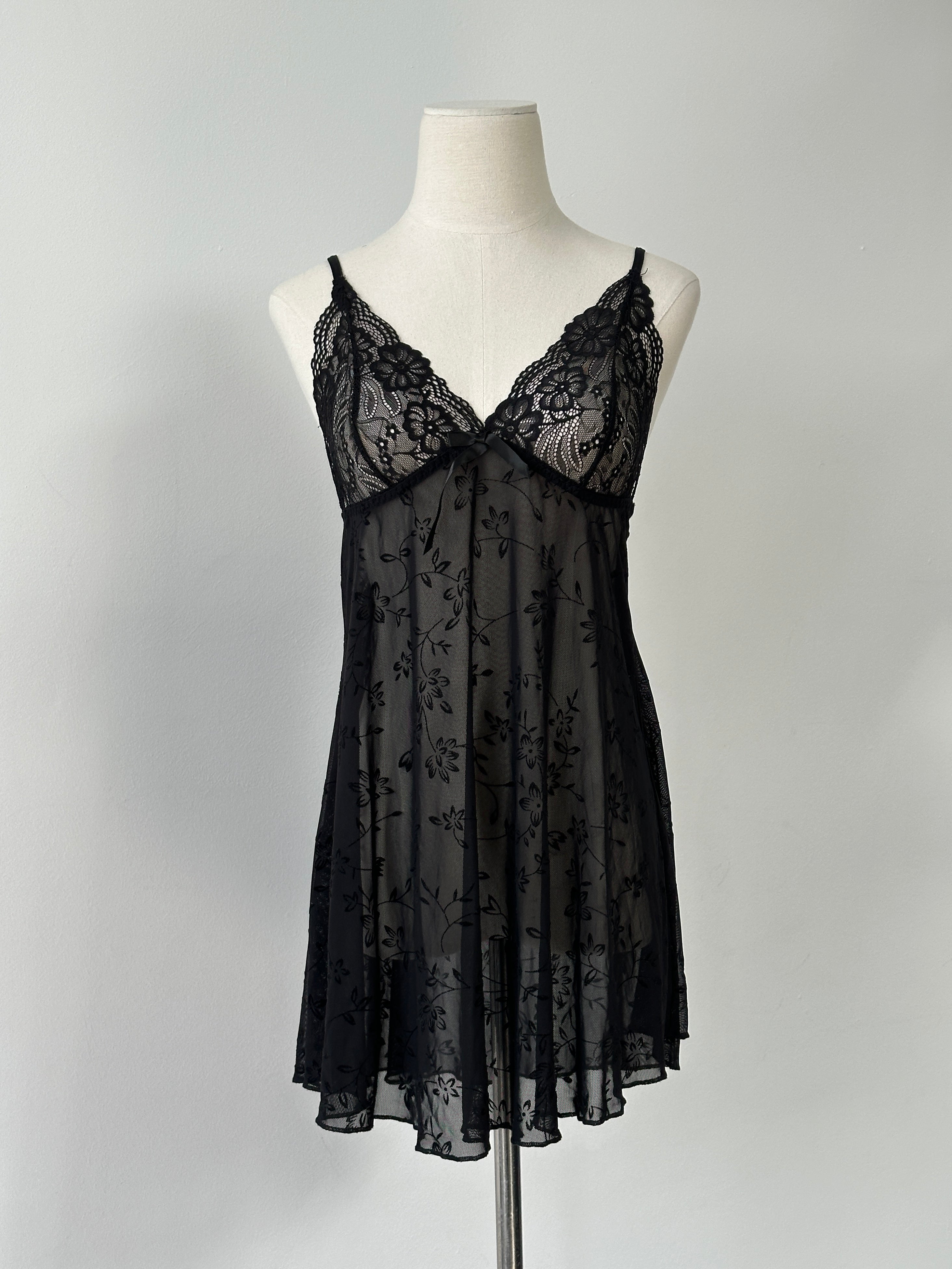 Vintage 2000s Sheer Floral Sleeveless Top - M