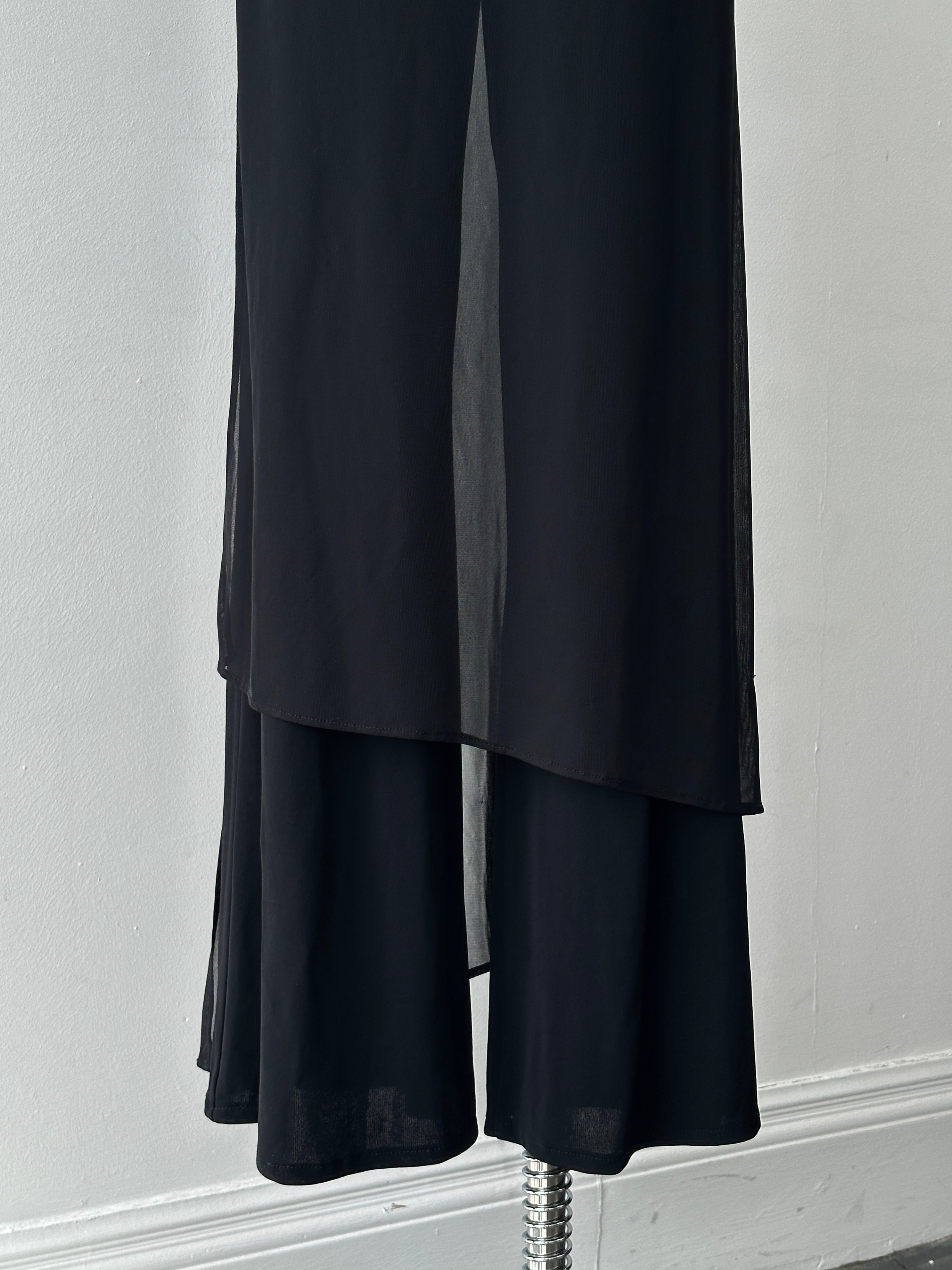 French Vintage 1990s Sheer Overlay Jumpsuit - S