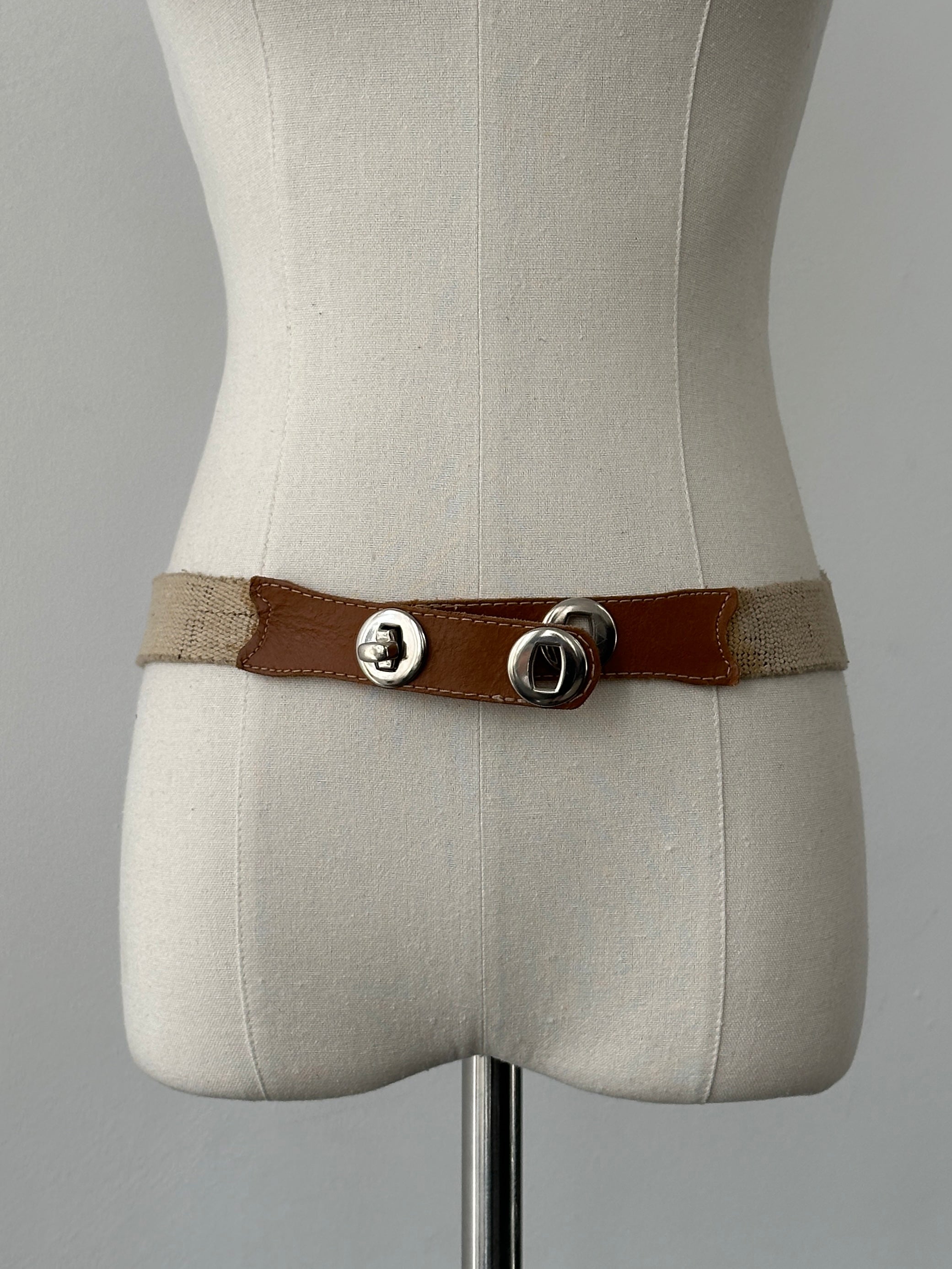Vintage 2000s Canvas Leather Belt - W32-38