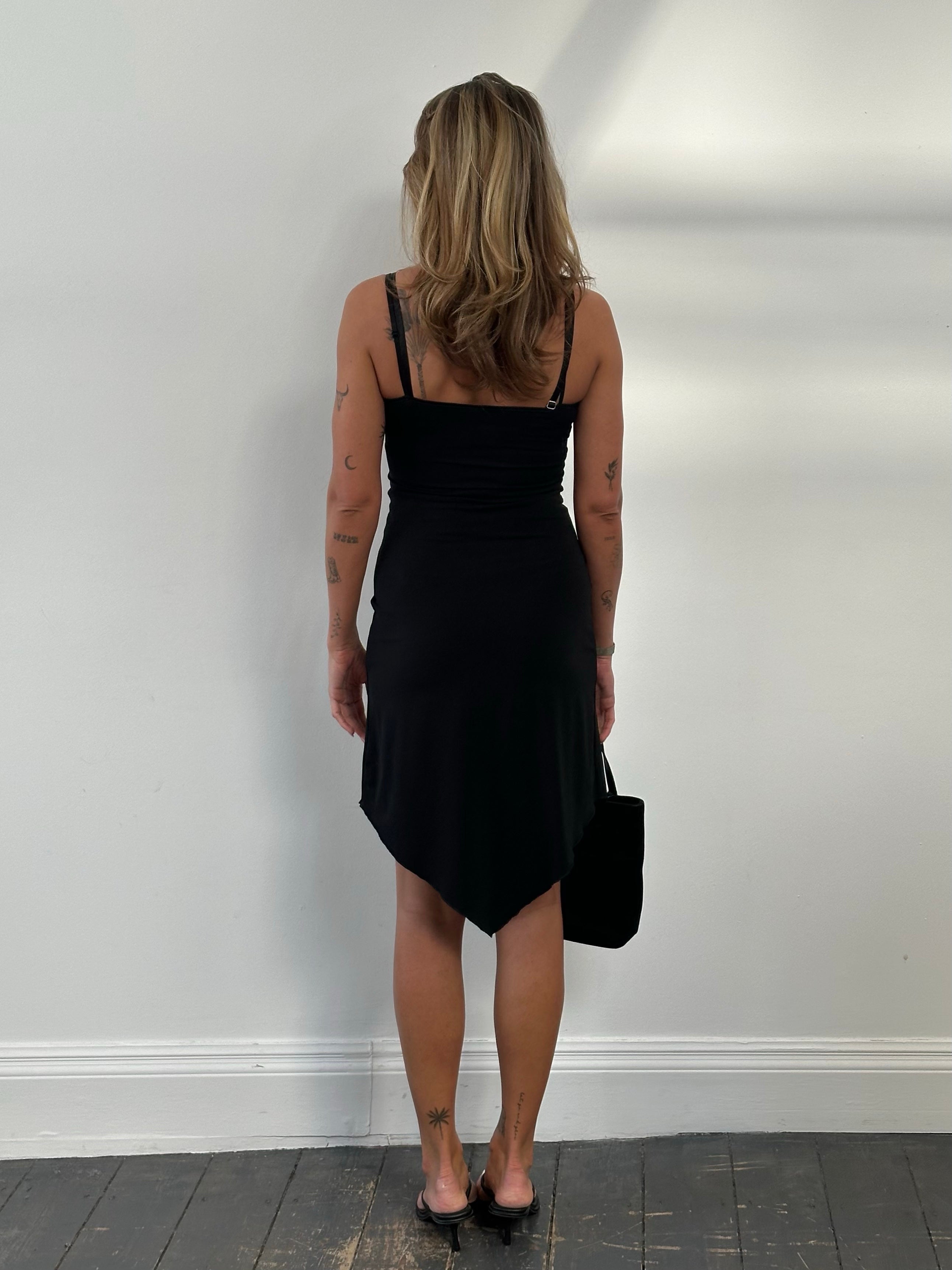 French Vintage 1990s Asymmetric Mini Dress - S