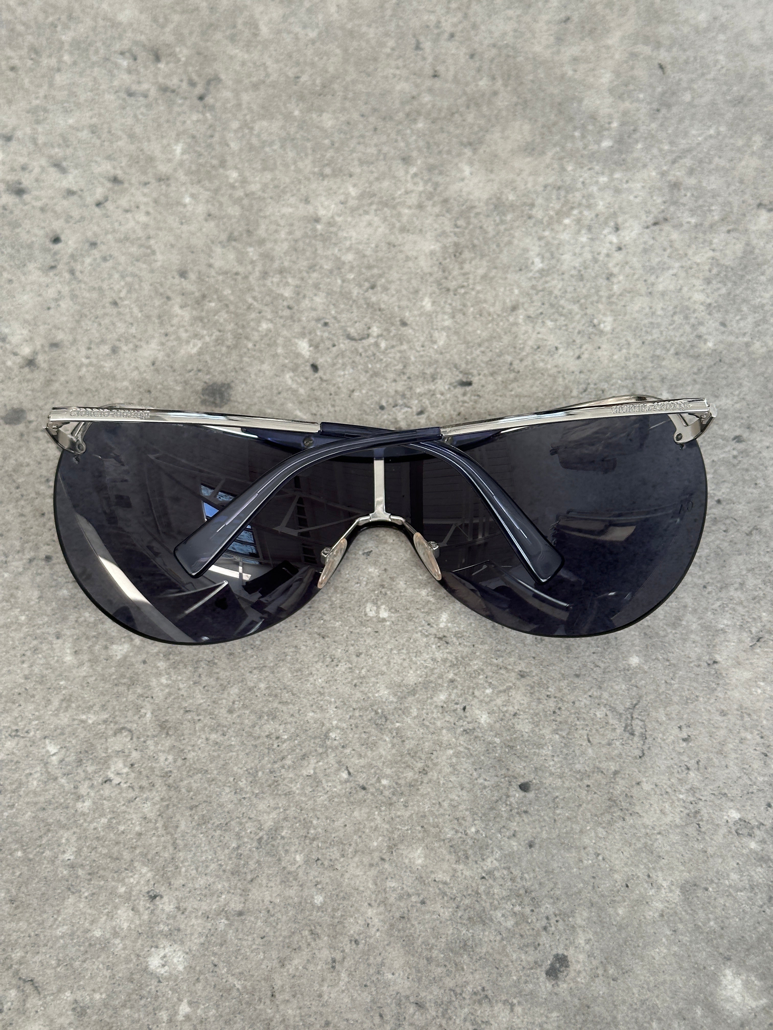 Giorgio Armani 2000s Oversized Shield Rimless Sunglasses