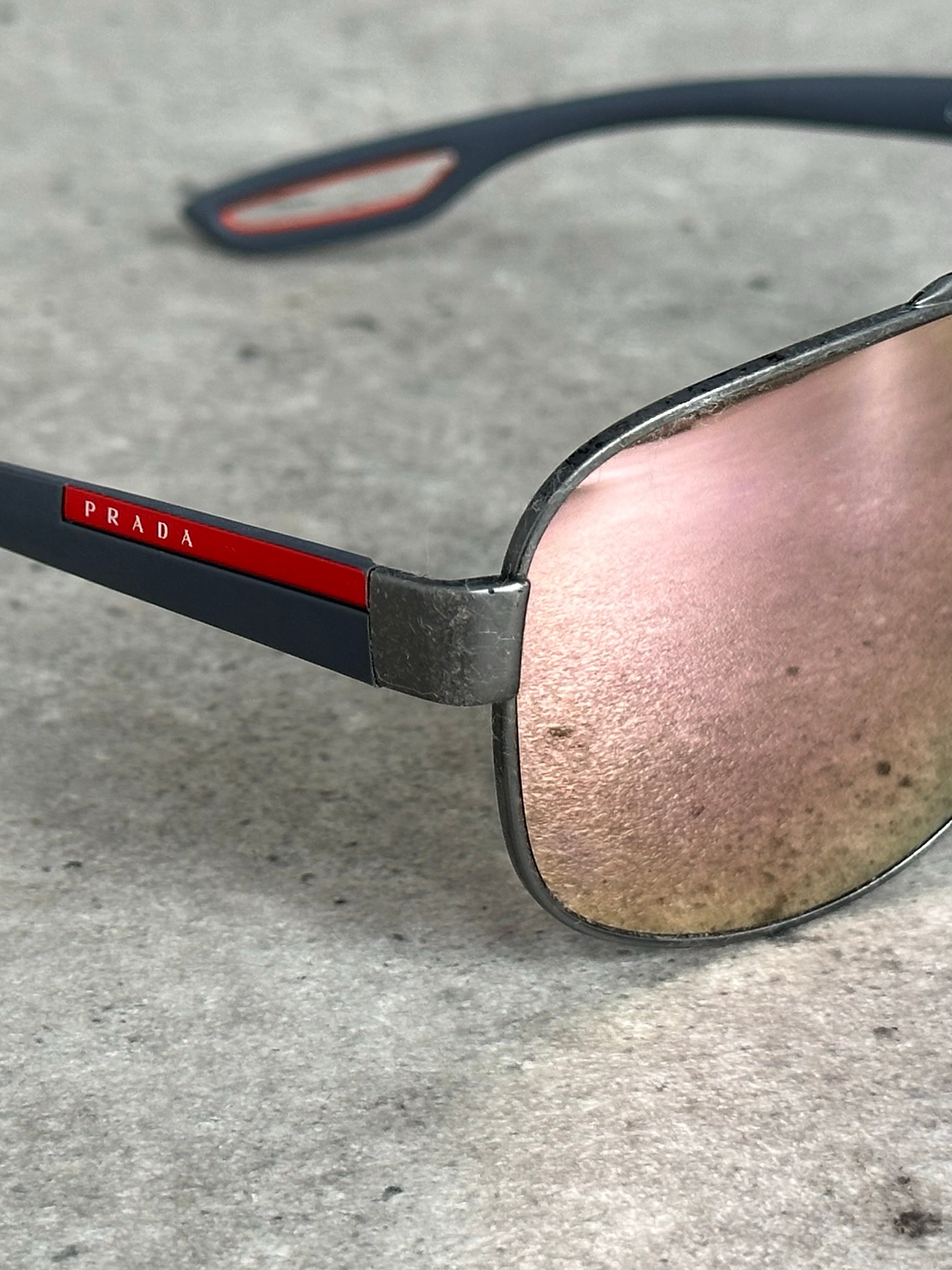 Prada Sport 2000s Aviator Logo Sunglasses