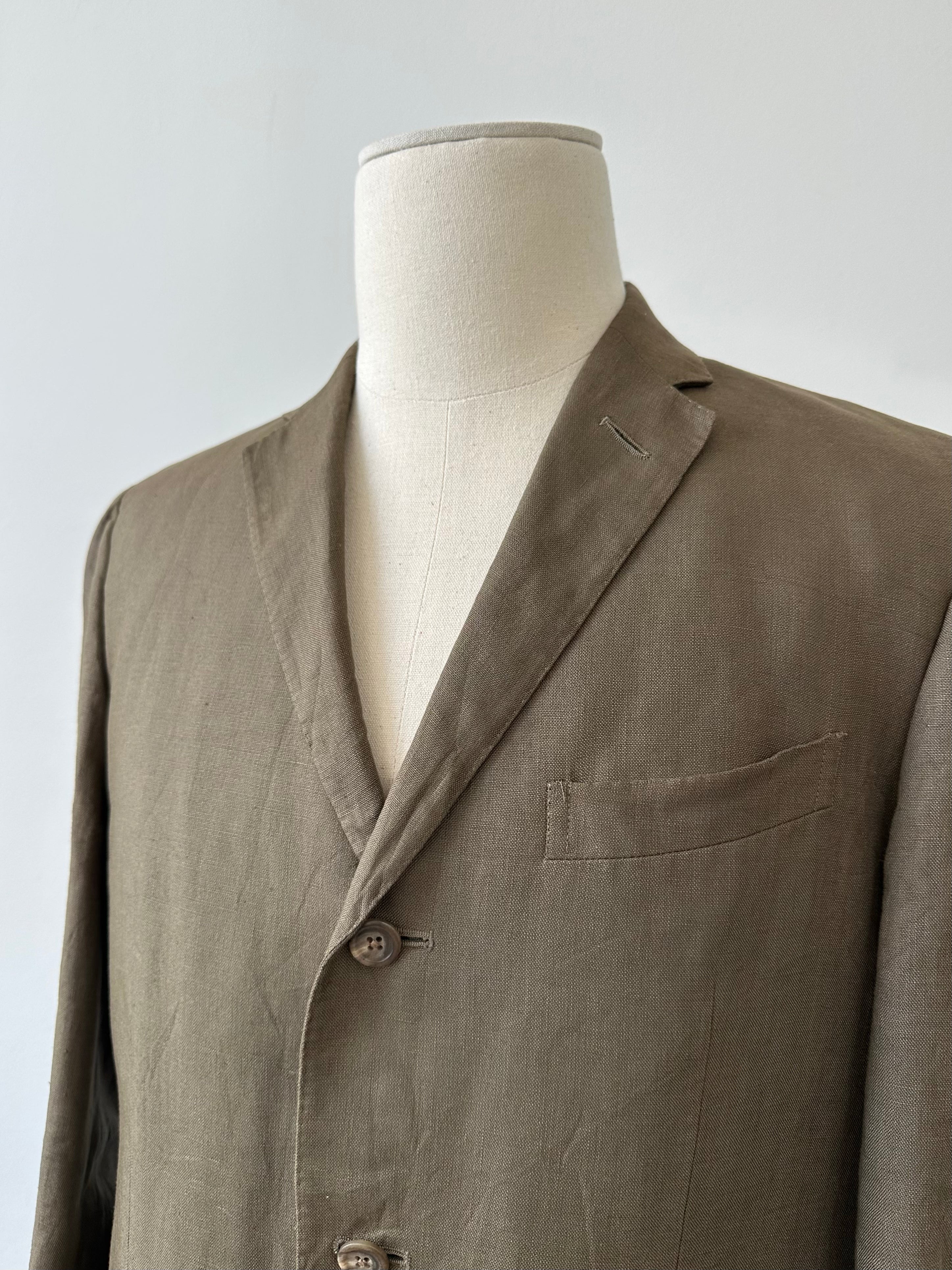 Ralph Lauren Polo 1990s Pure Linen Single Breasted Blazer - L