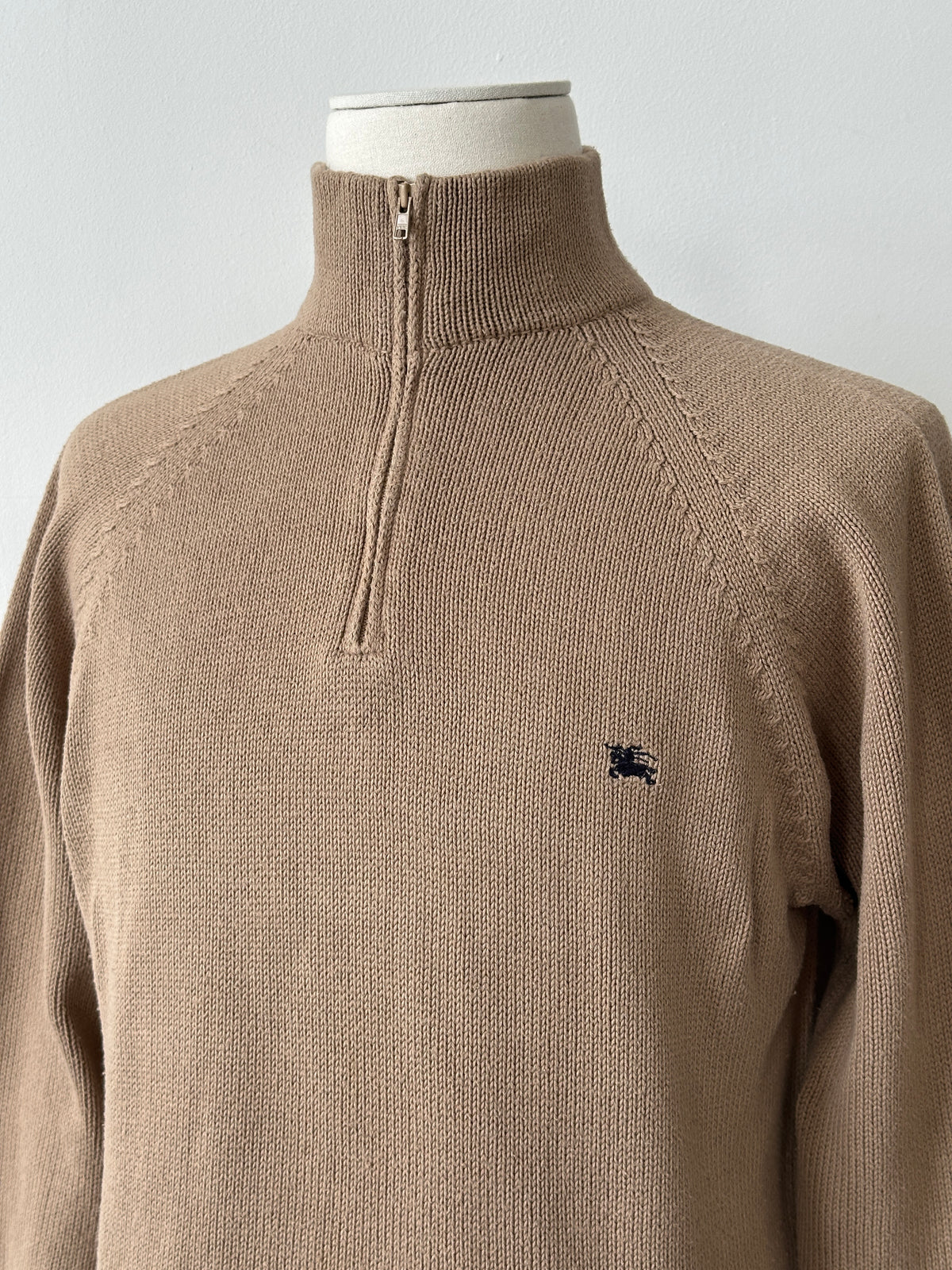 Burberry London 2000s Pure Cotton Quarter Zip Jumper - M